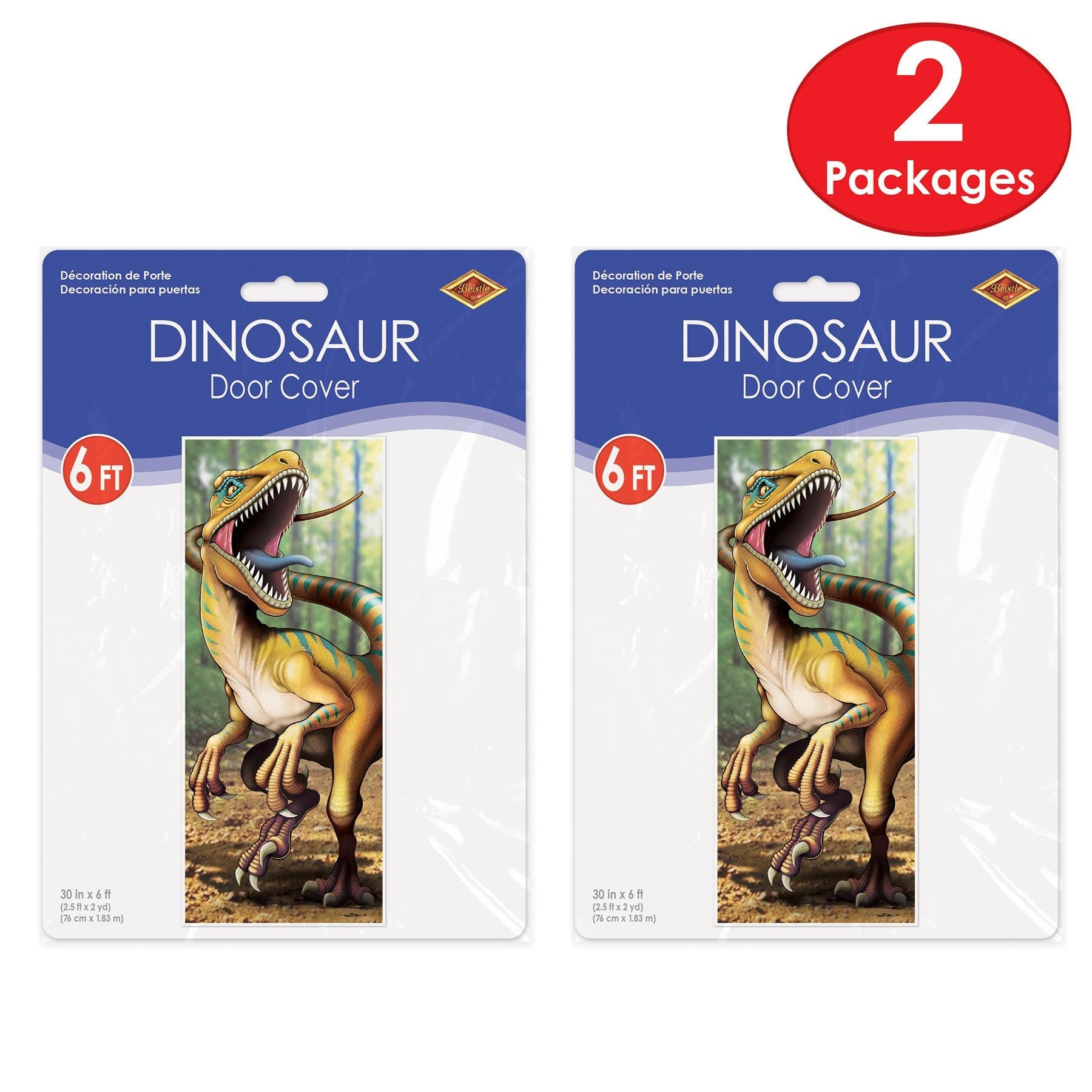 12 Pack Beistle Dinosaur Party Door Covers - Dino Themed Birthday Decorations for Kids Room, Classroom & Party Entrance Decor
