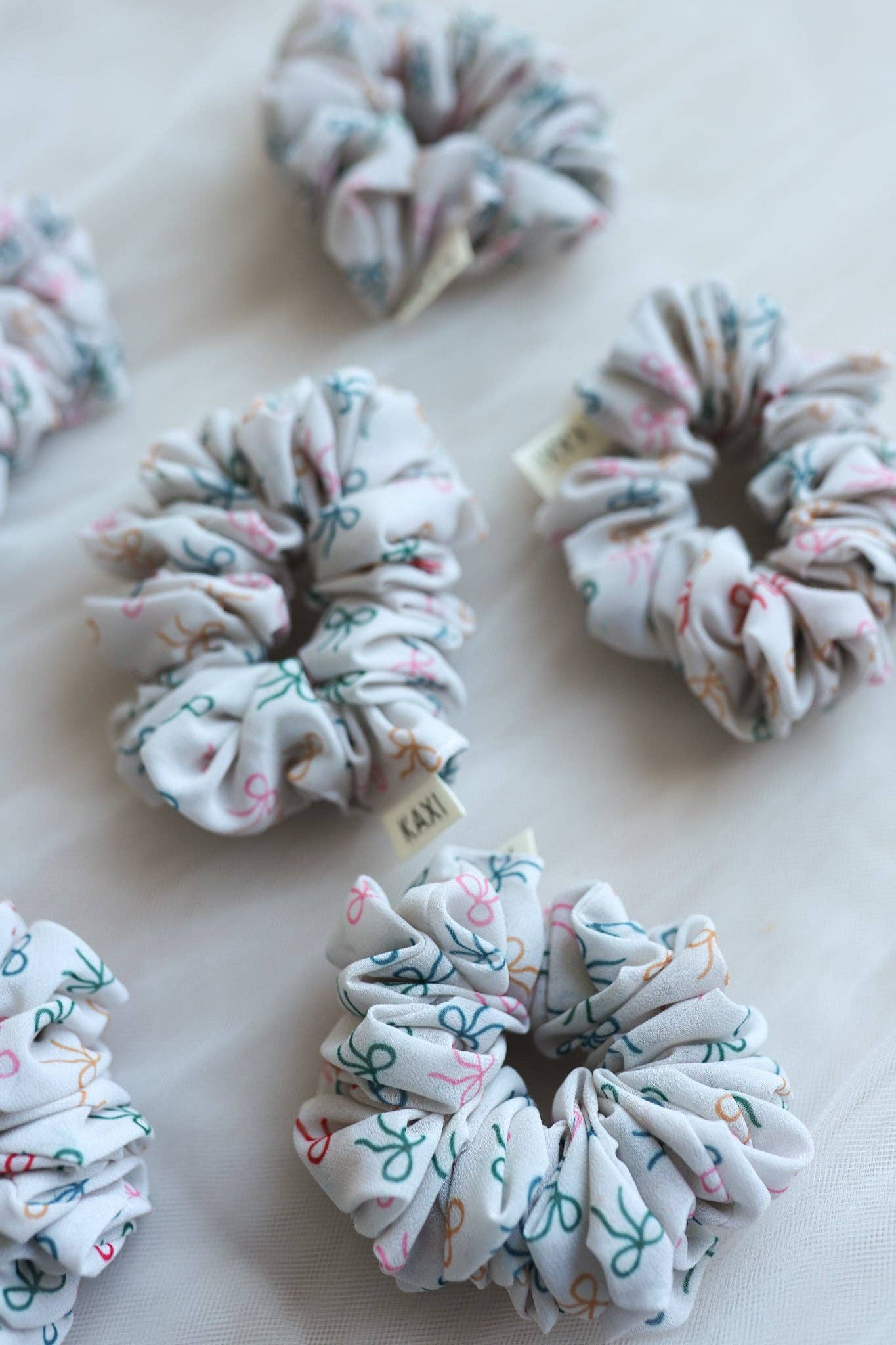 Bow Pattern Hair Scrunchie - Soft Elastic Hair Tie for Women & Girls - Perfect for Workouts, School, and Everyday Styling