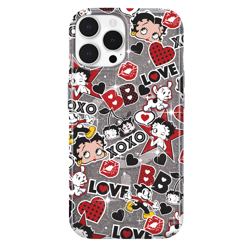 Betty Boop Glitter iPhone Case - Stylish & Protective Phone Cover for iPhone 13/14/15 Pro Max, Sparkly Fashion Accessory - Perfect for Parties, Daily Use & Gift Giving