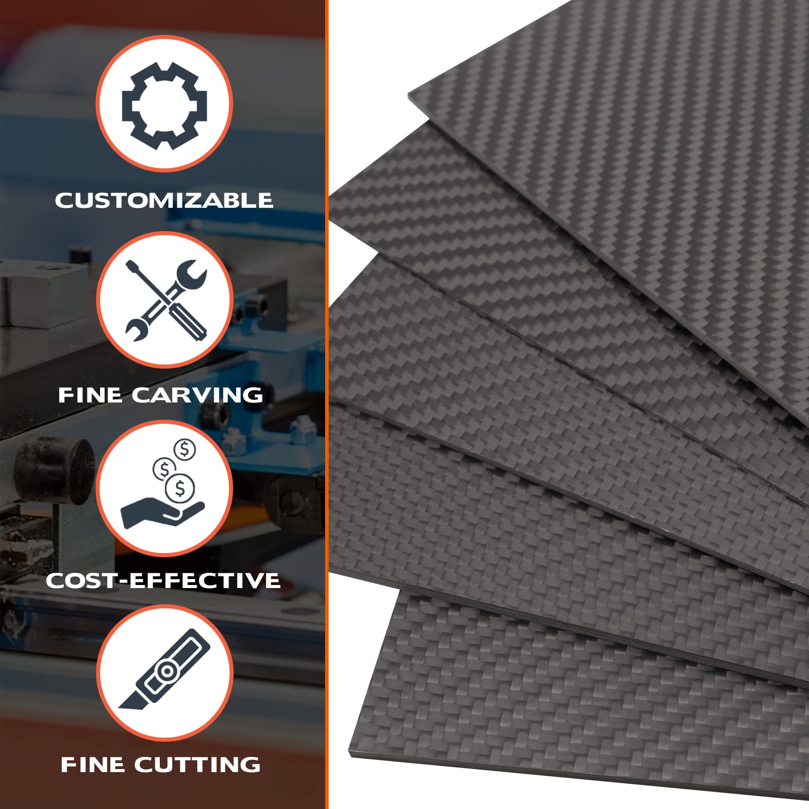 High-Quality ARRIS 300x400x6mm 3K Twill Matte Carbon Fiber Sheet - Multiple Thickness Options (0.5mm to 5mm) - Lightweight & Durable Carbon Fiber Panel for DIY Projects, RC Cars, Drone Frames, and Automotive Modifications