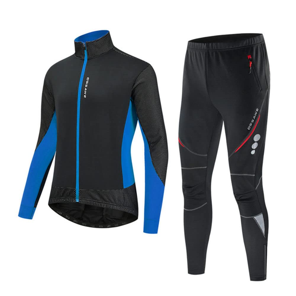 Men's Cycling Jersey & Bib Shorts Set - Long Sleeve Road Bike Clothing with 4D Padded Shorts for Comfortable Biking | Perfect for Road Cycling, Mountain Biking & Training