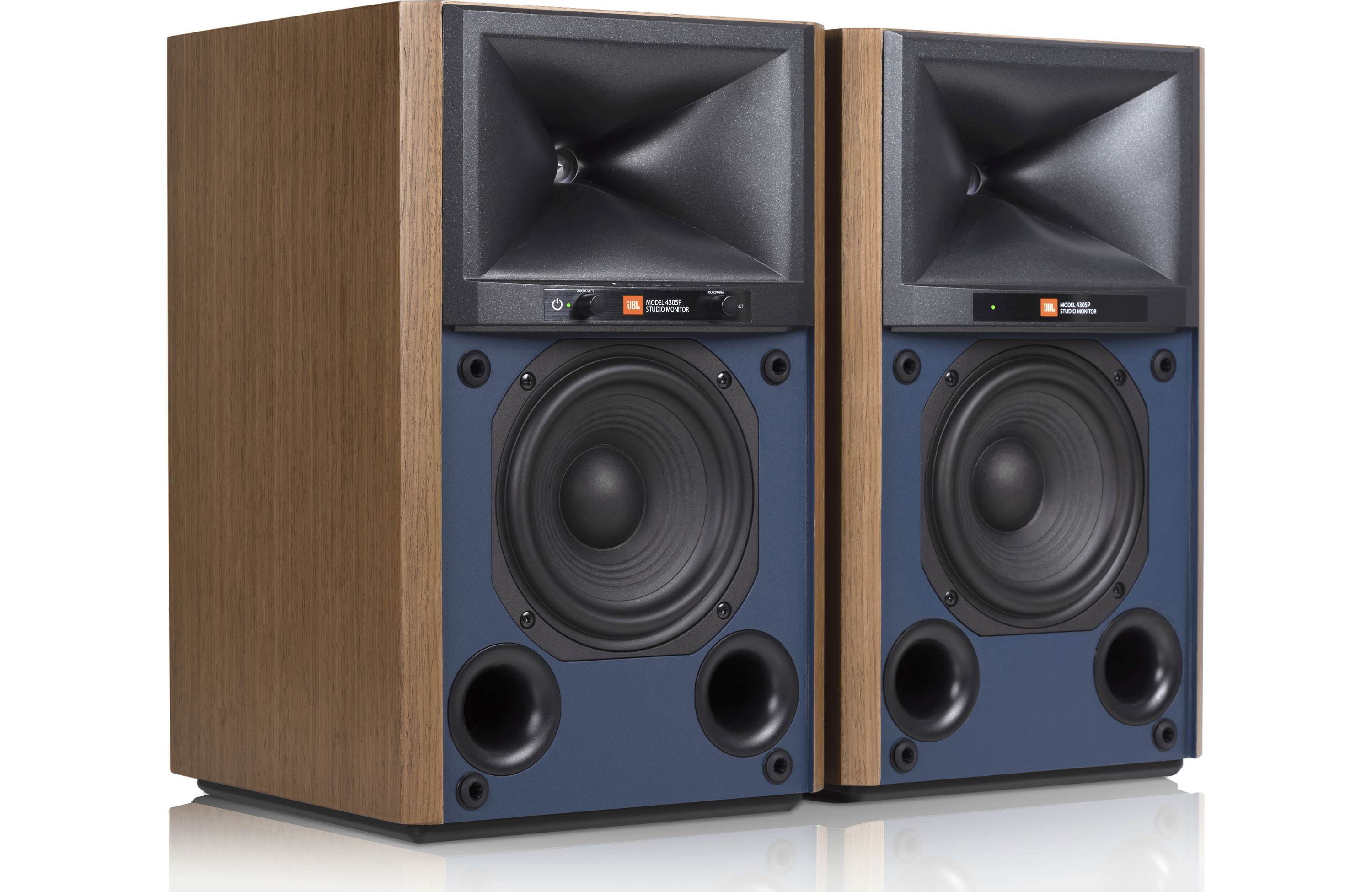 JBL 4305P Powered Studio Monitor Bookshelf Speakers - Professional Audio Pair (Factory Refurbished) - Perfect for Home Studios, DJ Setups & Music Production