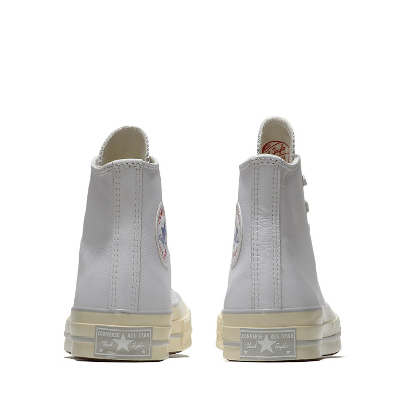 Converse Chuck 70 Leather Sneakers - White/Fossilized - Classic High Top Shoes for Men & Women - Perfect for Casual Wear, Street Style & Everyday Fashion
