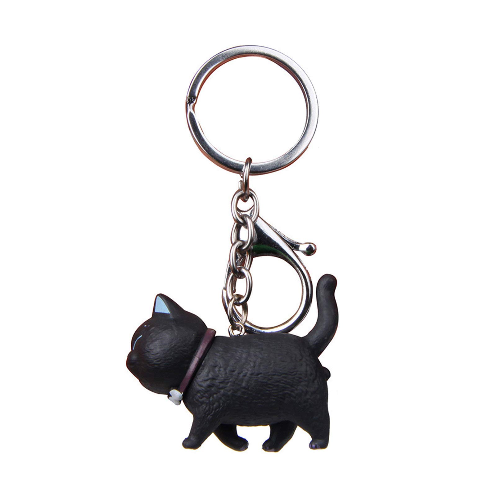 Adorable Mini Cartoon Chubby Cat Keychain - Cute Hanging Key Ring for Women & Men | Perfect for Car Keys, Bags, Backpacks & Gift Giving