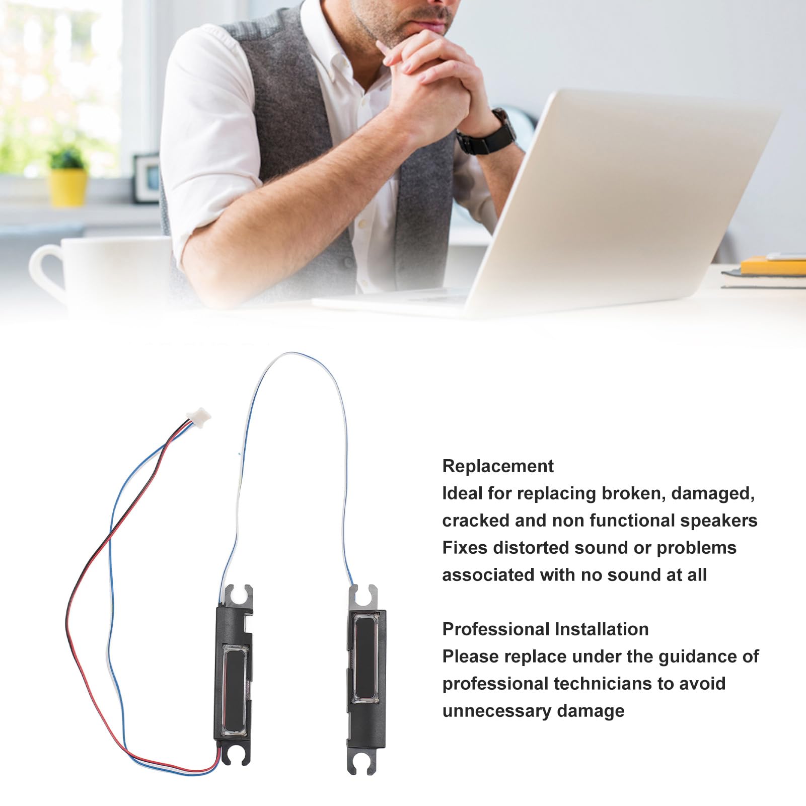 Latitude 5580 Laptop Internal Speaker Replacement Kit - ABS Durable Material & Professional Installation for Dell Latitude 5580 Series | Perfect for Office Work, Online Meetings & Multimedia Entertainment