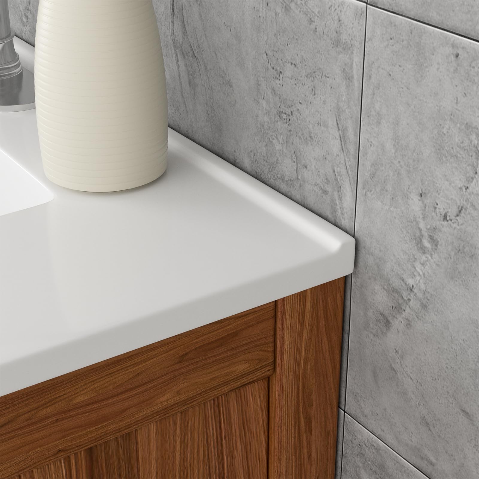 Lordear White Porcelain Ceramic Drop-In Bathroom Sink - 30 x 18 Inch Single Hole Vanity Top Basin for Modern Bathrooms | Perfect for Home Renovation & Guest Bathroom Upgrades