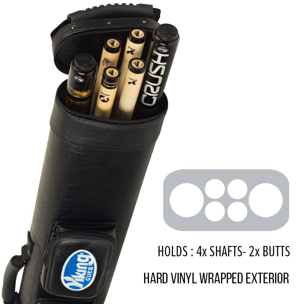 **Viking Pool Cue Case - Durable Vinyl Shell & Soft Felt Interior with Adjustable Shoulder Strap - Billiard Cue Storage Bag for Pool Sticks - Perfect for Travel, Tournaments & Home Use**