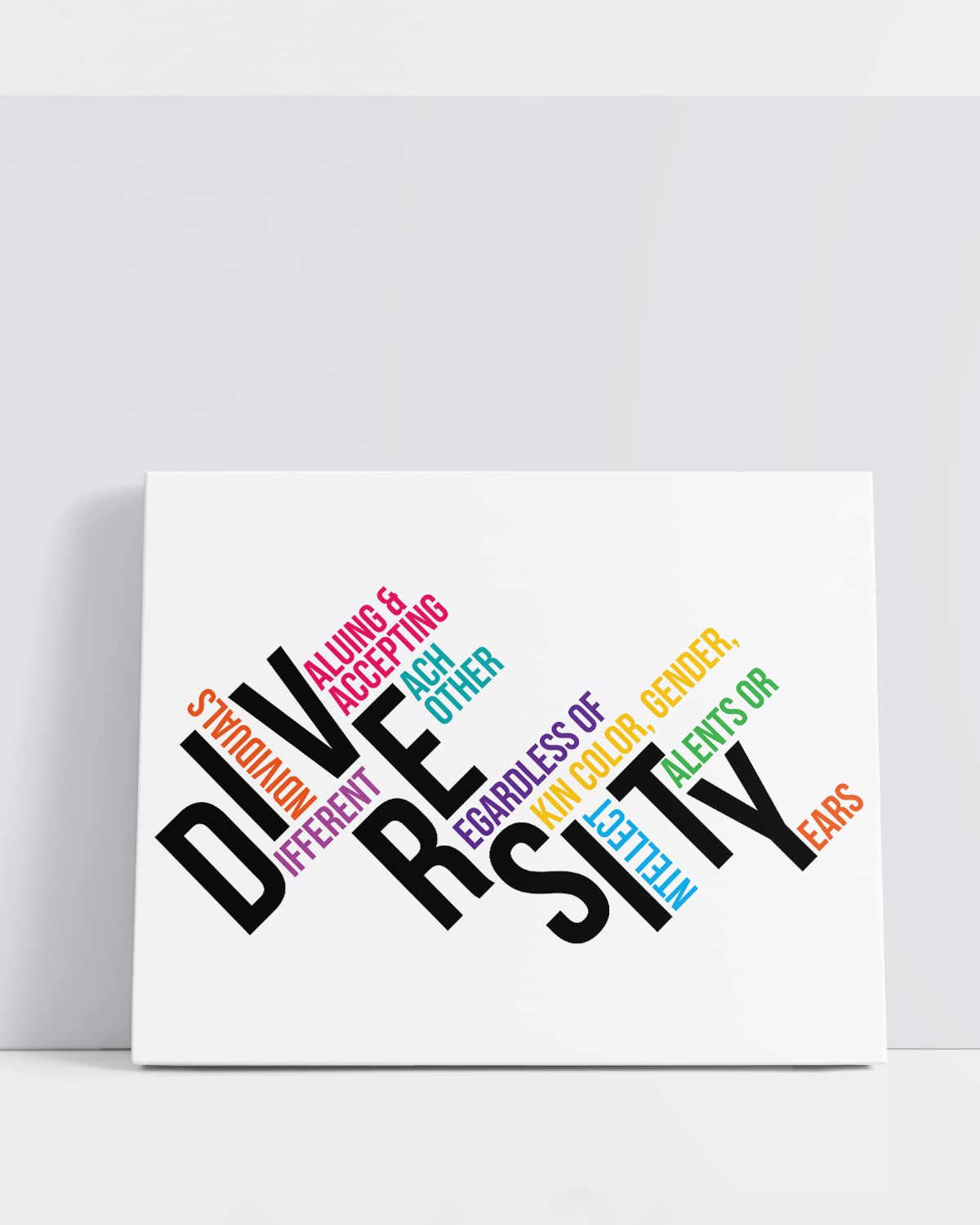 Diversity Wall Art Canvas - Social Justice & Equality Motivational Posters for Classroom Decor - Inclusive Ready to Hang 30x24 Wall Decor - Perfect for Schools, Offices & Home Inspiration