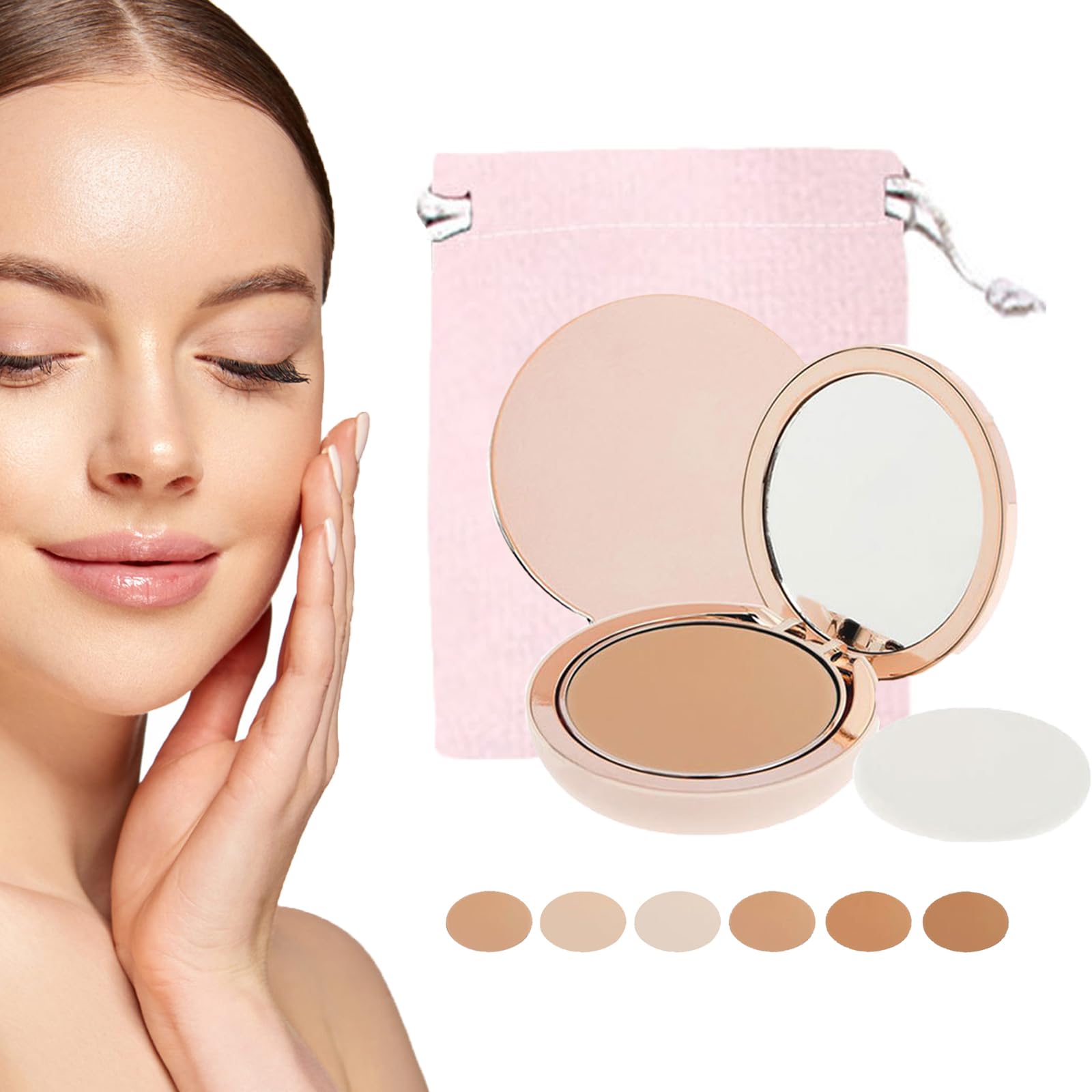 Always Divinia Ilumina CC Creamy Compact SPF 50+ with Pouch - CC Cream Powder Foundation, Makeup Finishing Powder & Concealer in 01 Natural | Perfect for Daily Sun Protection & Flawless Coverage