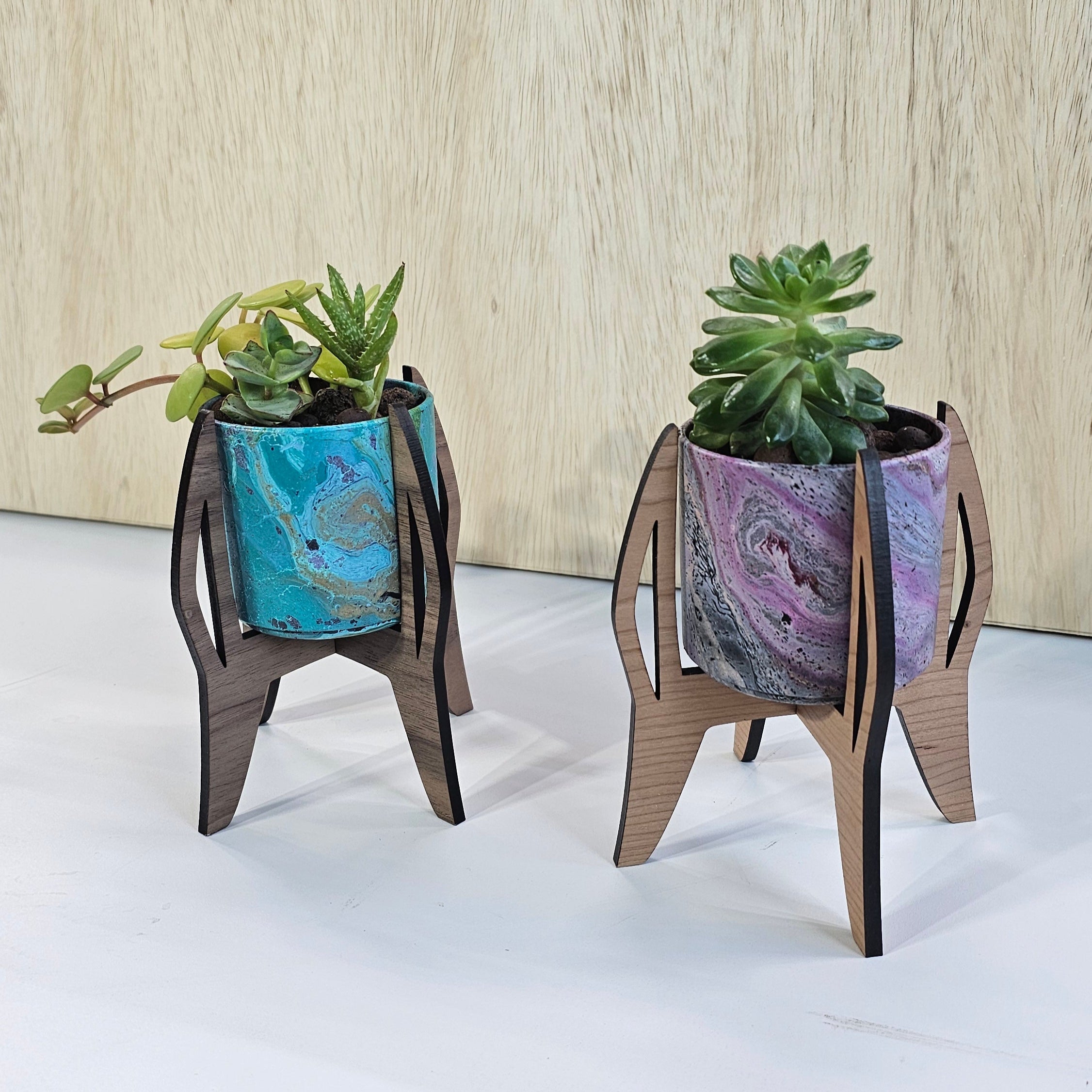 Medium Plant Stand for 3 Pots - Indoor & Outdoor Decorative Plant Holder for Home, Garden, Balcony, and Patio