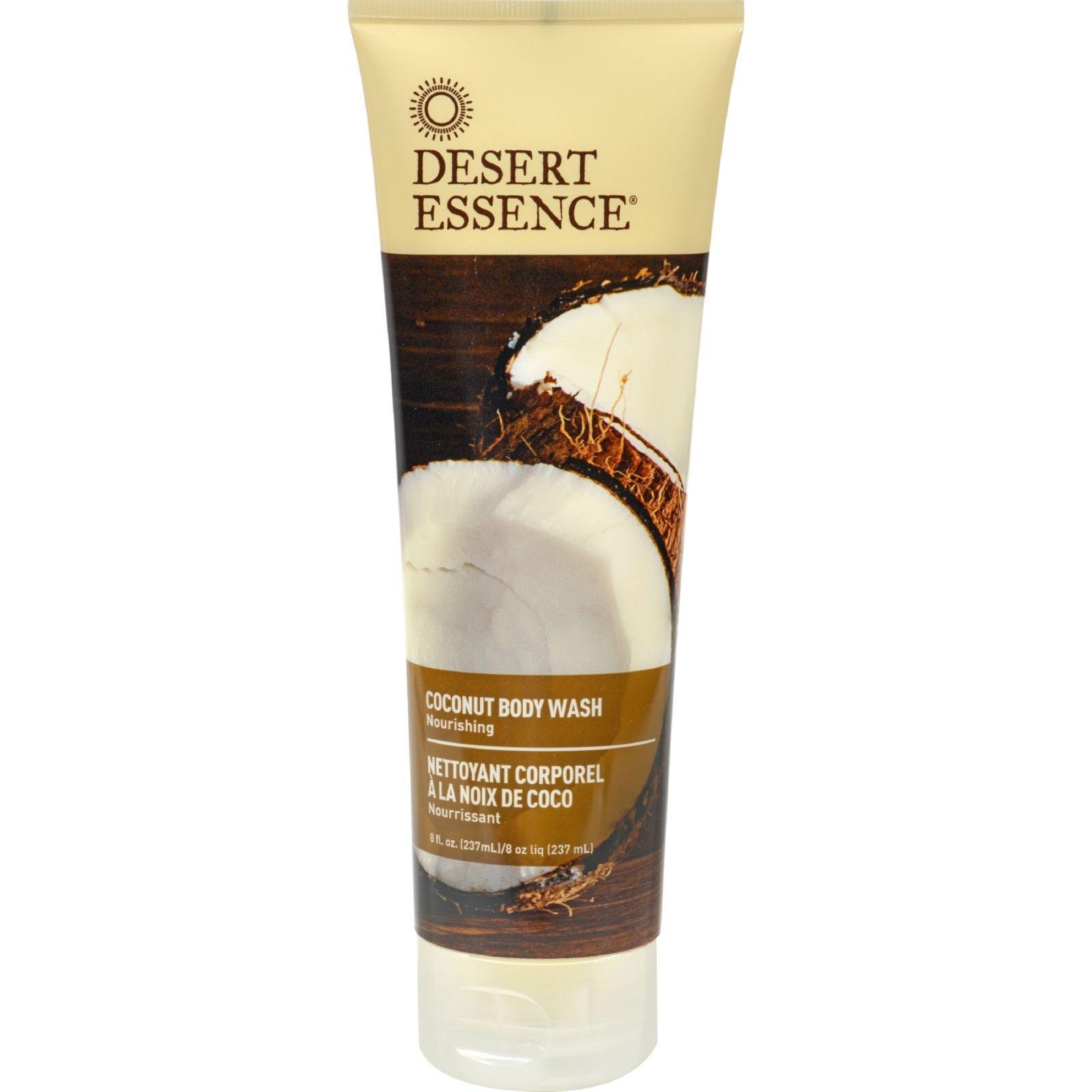 Desert Essence Organic Coconut Body Wash - 8 oz (12 Pack) | Refreshing & Hydrating Body Cleanser for Dry Skin | Perfect for Daily Shower, Spa & Travel