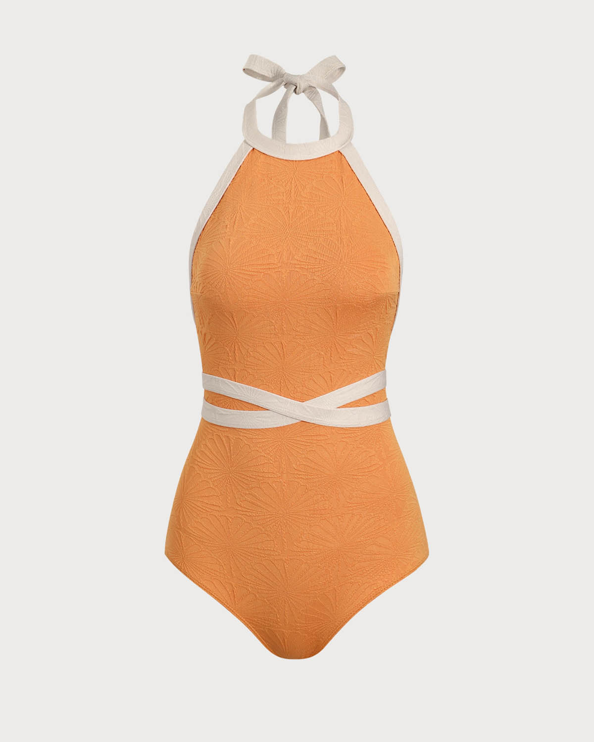 Orange Contrast Backless One Piece Swimsuit - Sexy High Cut Monokini for Women, Beach & Pool Party Wear, Summer Vacation Swimwear