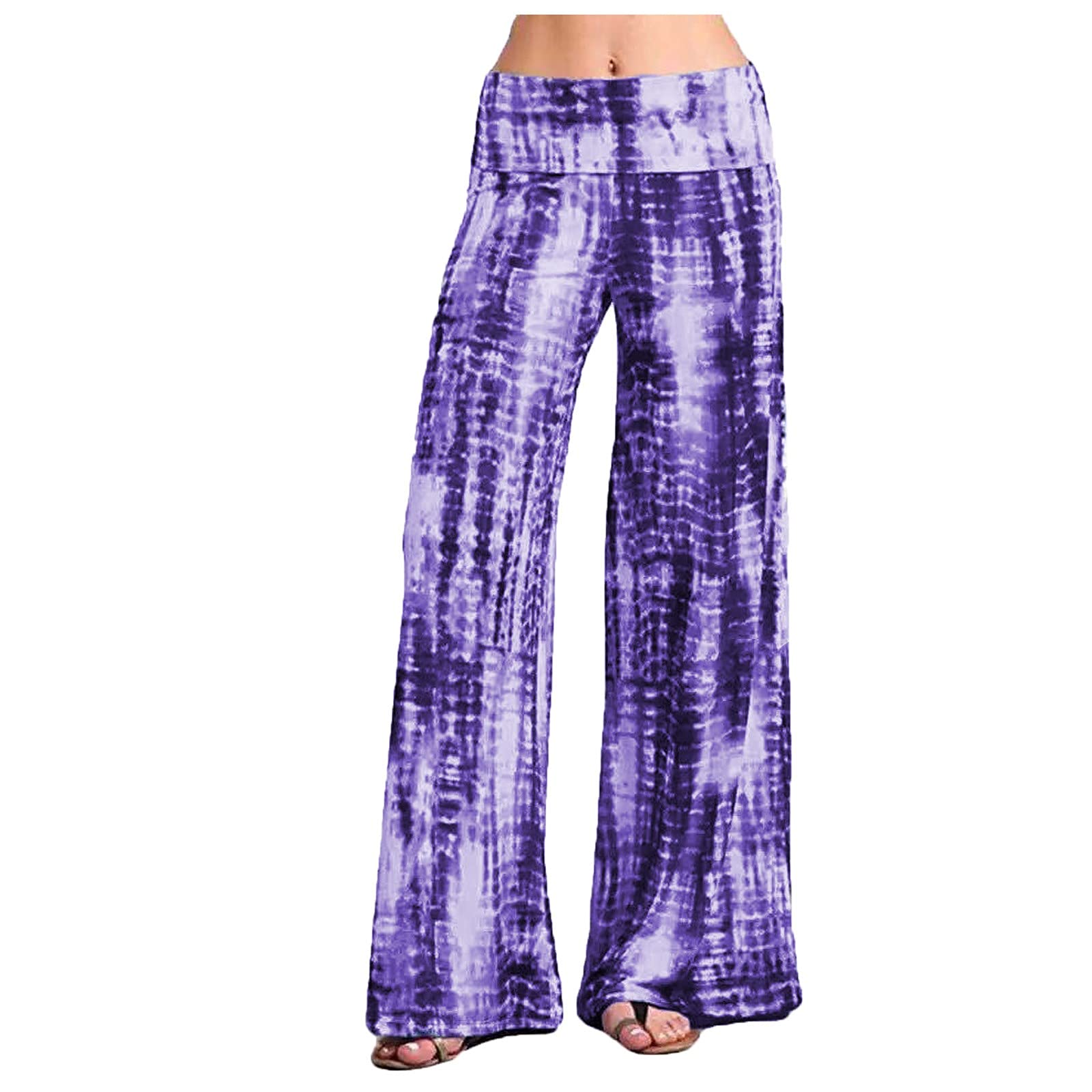 Women's Casual Sports Pants with Pockets - Gradient Print Multicolor Trousers for Yoga, Running & Everyday Wear