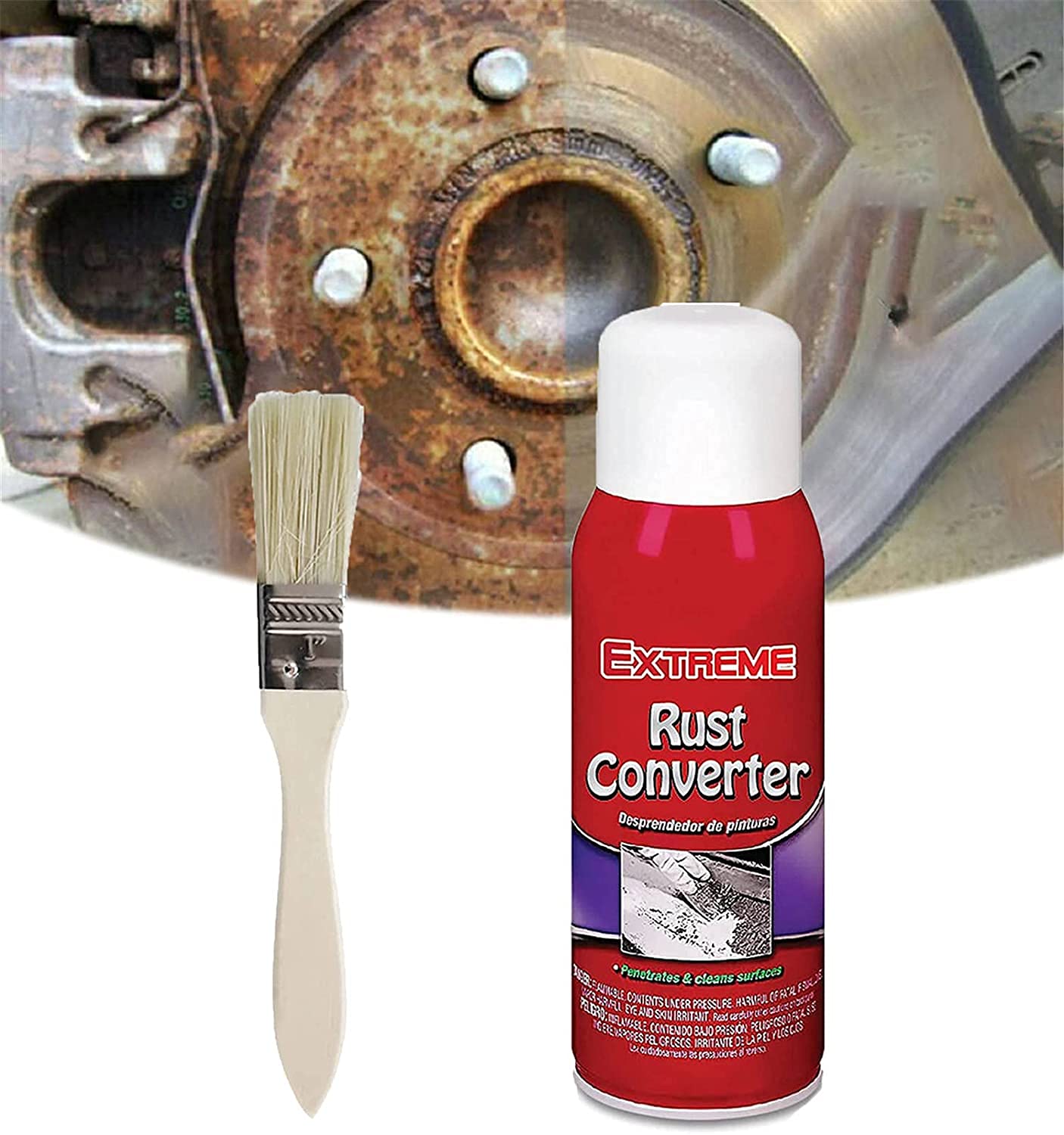 100ML Heavy Duty Car Chassis Rust Converter - Extreme Rust Remover & Dissolver with Brush for Auto, SUV, Truck Maintenance - Perfect for DIY Vehicle Underbody Protection & Rust Prevention (1Pcs)