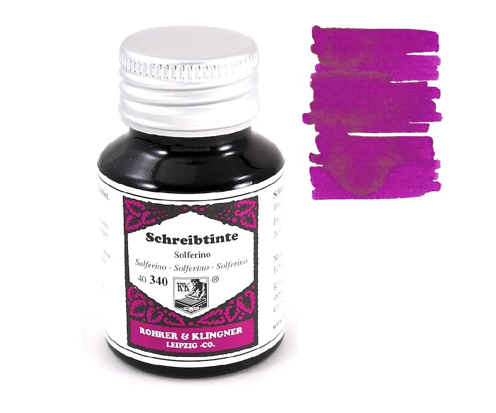 Rohrer & Klingner Fountain Pen Ink Set - 2 x 50ml Bottles (Salix & Solferino) - Premium Calligraphy Ink for Writing, Drawing & Artistic Projects - Perfect for Journaling, Lettering & Gift Giving
