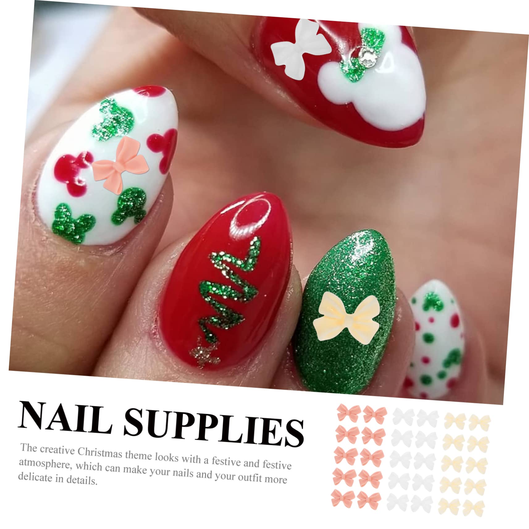 FOMIYES 100pcs Resin Nail Bows for Nail Art - Perfect for DIY Manicures & Nail Decoration