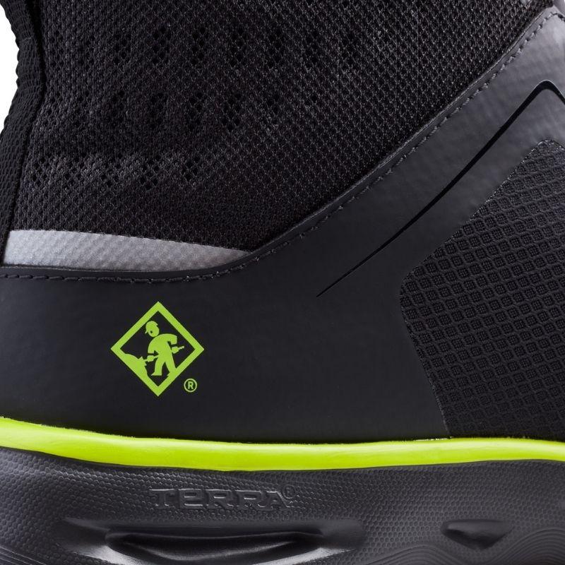 Terra Lites MID TR0A4NRTA35 Unisex Composite Toe Athletic Safety Shoes - Black/Lime | Lightweight Work Shoes for Construction, Warehouse & Industrial Safety | OSHA Compliant Work Boots for Men & Women