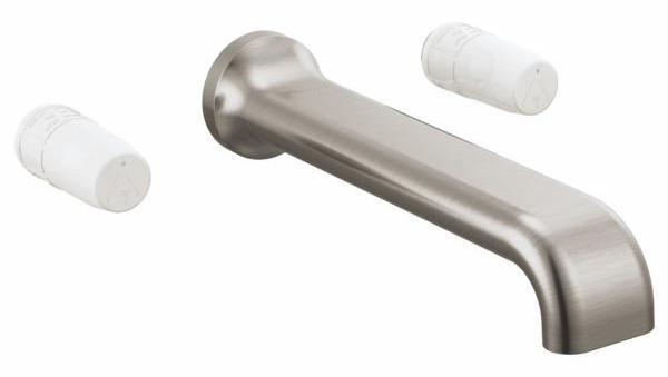 Allaria 2-Handle Wall Mount Tub Filler Trim (No Handles) - Brilliance Luxe Nickel T70467 NKLHP by Brizo | Perfect for Modern Bathroom Renovations & Spa-Like Showers