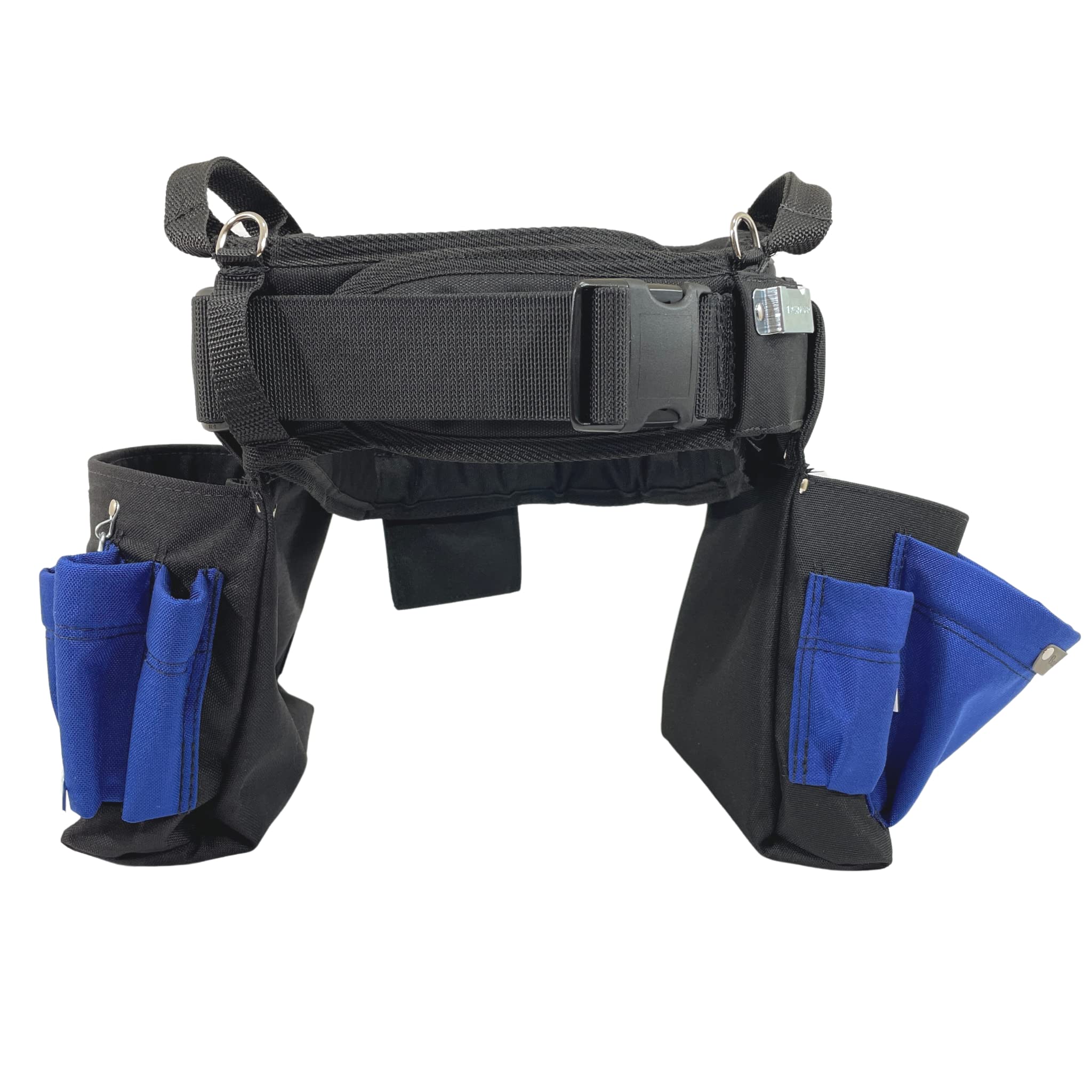 BOULDER BAG Professional Electrician's MAX Combo Tool Belt with Comfort Back Support & Quick Release Buckle - Heavy Duty Work Belt for Electricians, Blue (2XL 43-48 Inch Waist) - Made in USA - Perfect for Construction, Wiring & Electrical Repairs