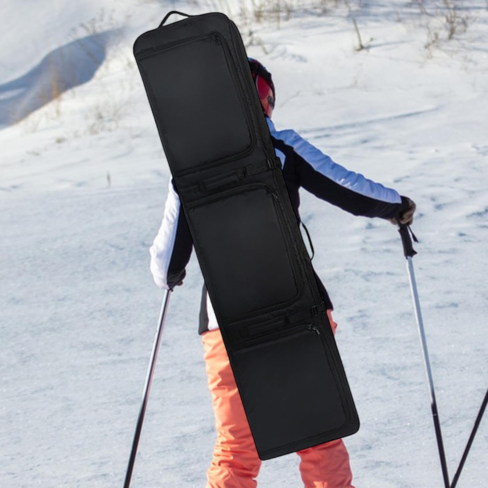 Waterproof Wheeled Ski Bag with Handles - Durable Snowboard Storage Backpack for Single Ski or 2 Sets of Skis | Perfect for Air Travel, Mountain Trips & Winter Sports Gear Organization