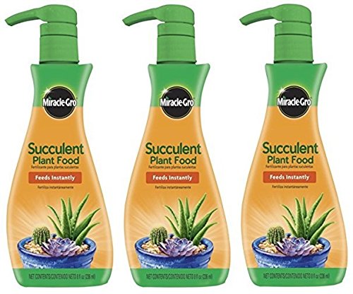 Miracle-Gro Succulent Plant Food - 8 oz (3 Pack) | Fast-Acting Liquid Fertilizer for Cacti & Succulents | Indoor & Outdoor Potted Plant Care | Perfect for Home, Office & Garden Decor