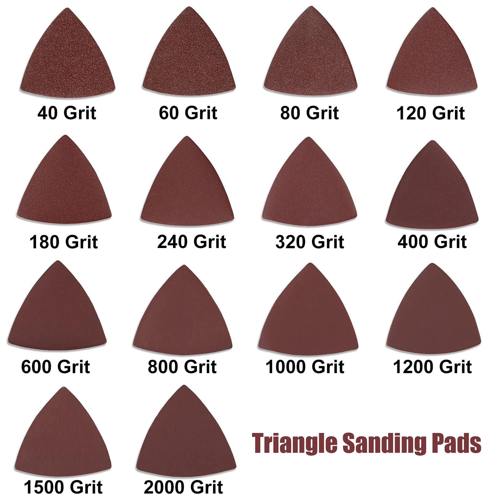 30 Pcs 3-1/8 Inch (80mm) 800 Grit Triangular Hook & Loop Sanding Pads for Oscillating Multi-Tool - No Hole Triangle Sandpaper for Wood, Metal Polishing & Detail Sanding - Perfect for DIY Projects, Furniture Refinishing & Automotive Repair