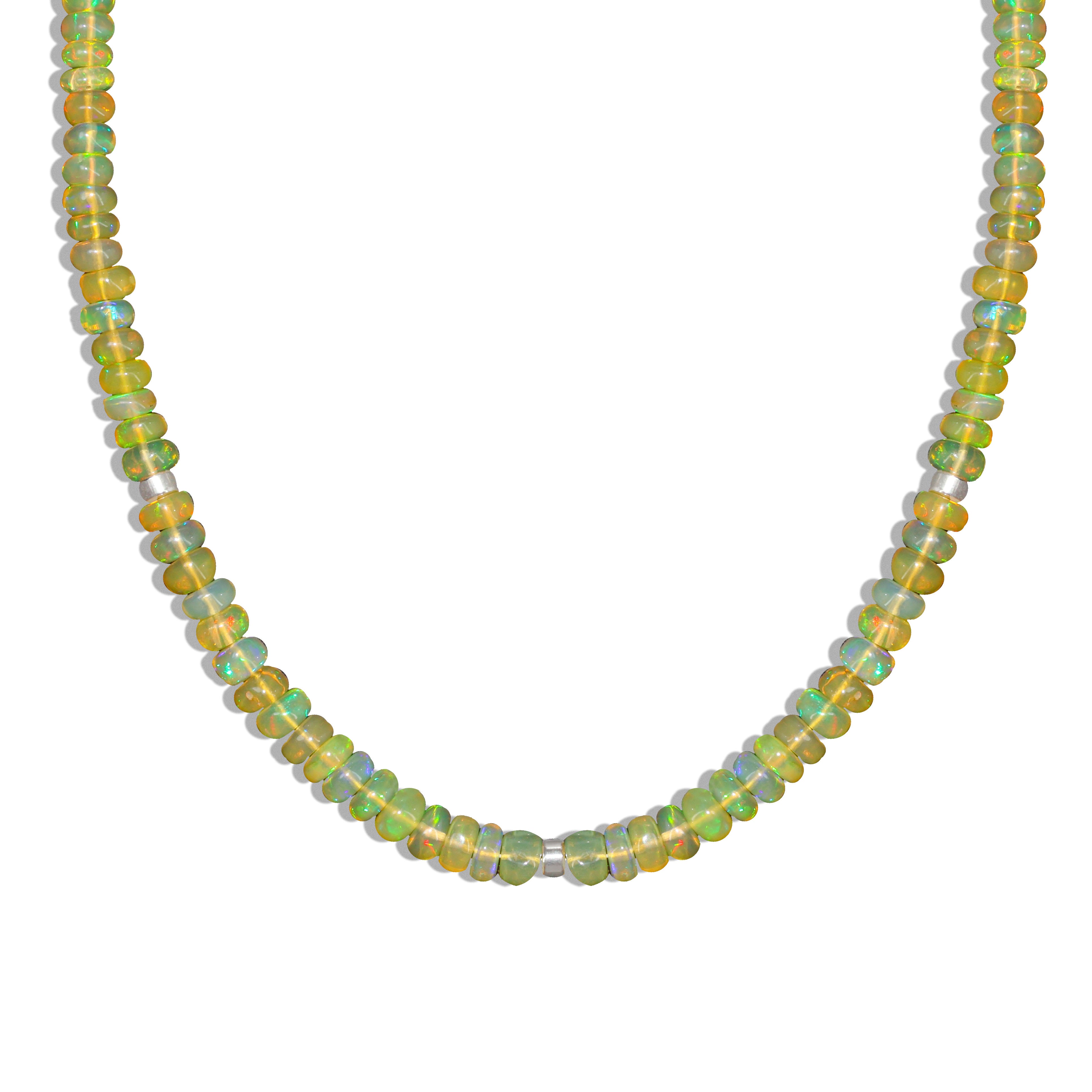 Natural Yellow Opal Plain Beaded Necklace for Women - Elegant Boho Jewelry for Everyday Wear, Parties & Special Occasions