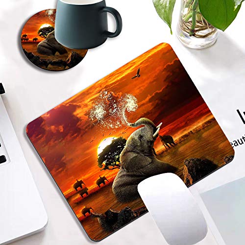 Gorzzt Gaming Mouse Pad with Elephant Design - Non-Slip Rubber Base, Large Extended Mouse Mat for PC, Laptop, Office & Gaming - Perfect for Esports, Work, and Home Computer Setup