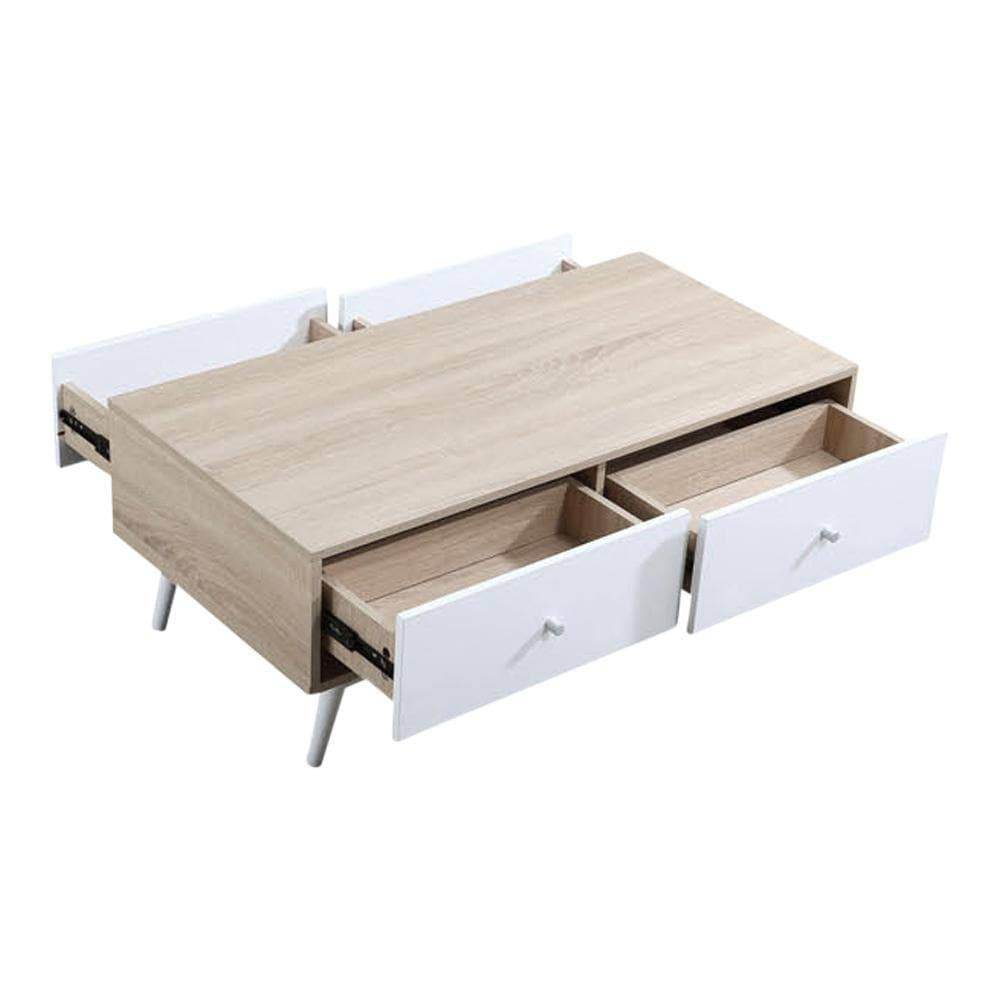 Mason II Solid Wood Coffee Table - 100cm Modern Living Room Furniture for Home Decor & Relaxation