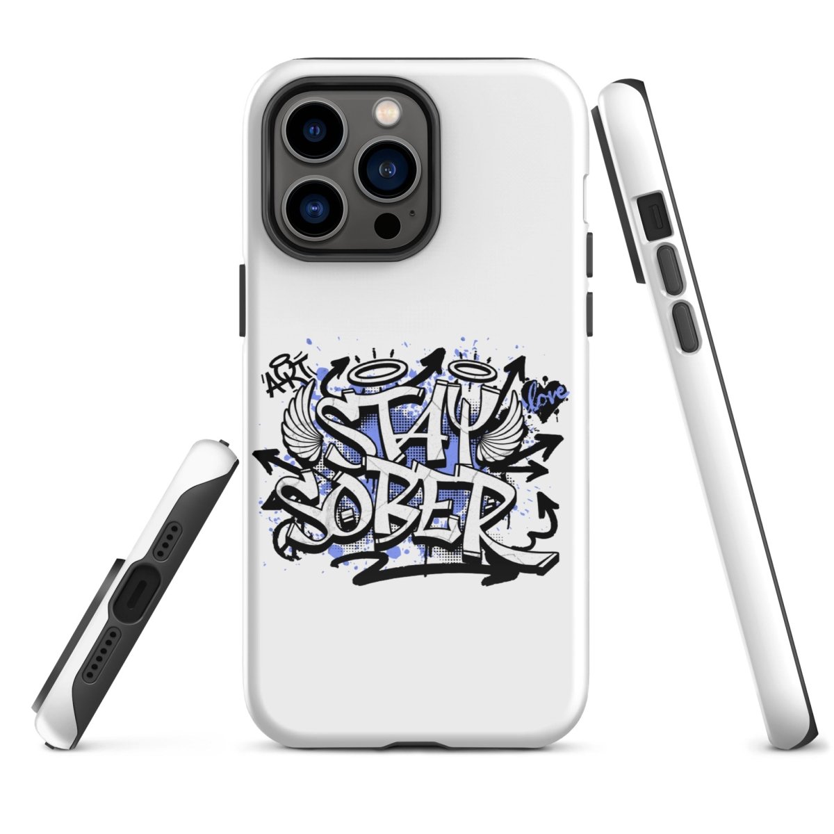 Stay Sober Graffiti Design iPhone Case - Trendy Protective Cover for iPhone 13/14/15 Pro Max - Perfect for Nightlife, Concerts & Urban Lifestyle