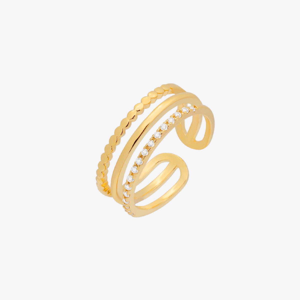 Triple Layer Ring for Women - Elegant Stackable Rings Set - Perfect for Everyday Wear, Gift Giving & Special Occasions