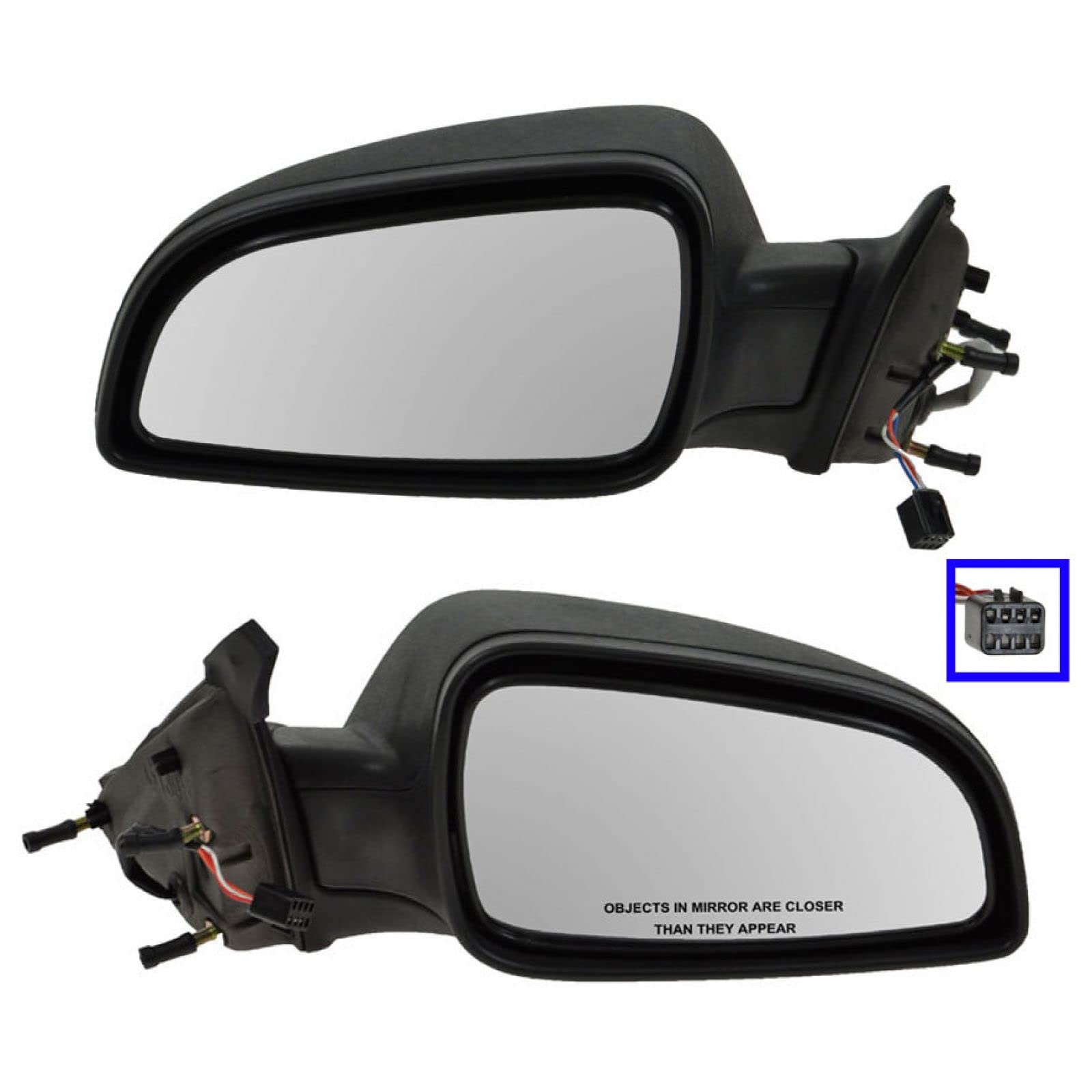 Chevy Malibu Hybrid & Saturn Aura Hybrid Textured Power Mirror Pair Set - Durable Replacement Side Mirrors for Enhanced Visibility and Safety While Driving