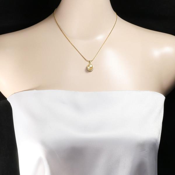 18K Yellow Gold South Sea Pearl Diamond Necklace for Women - Elegant Luxury Jewelry Gift for Wedding, Anniversary & Special Occasions