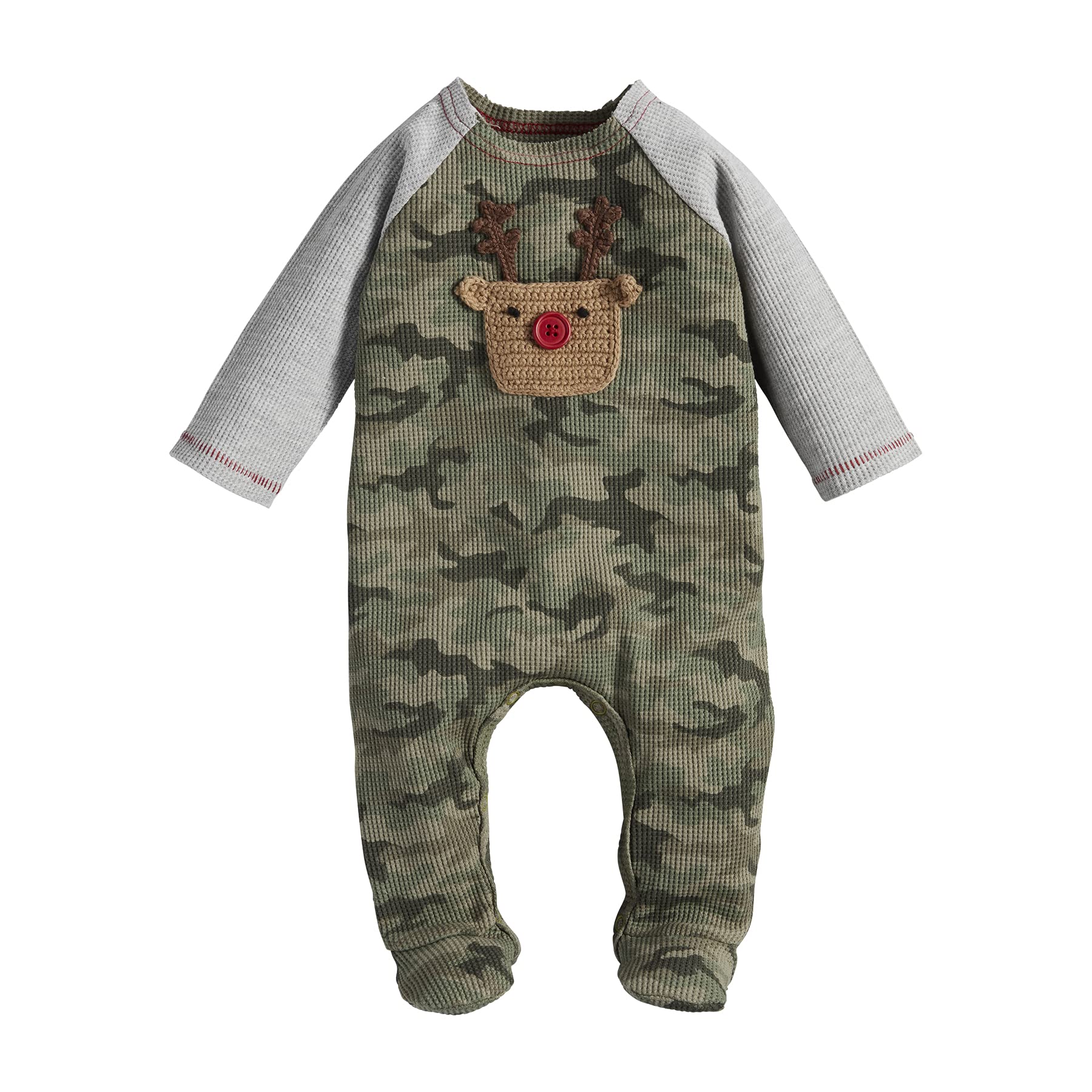 Mud Pie Baby Boys' Camo Crochet Sleeper - Soft & Cozy Infant Pajamas for Boys - Perfect for Bedtime & Photo Shoots