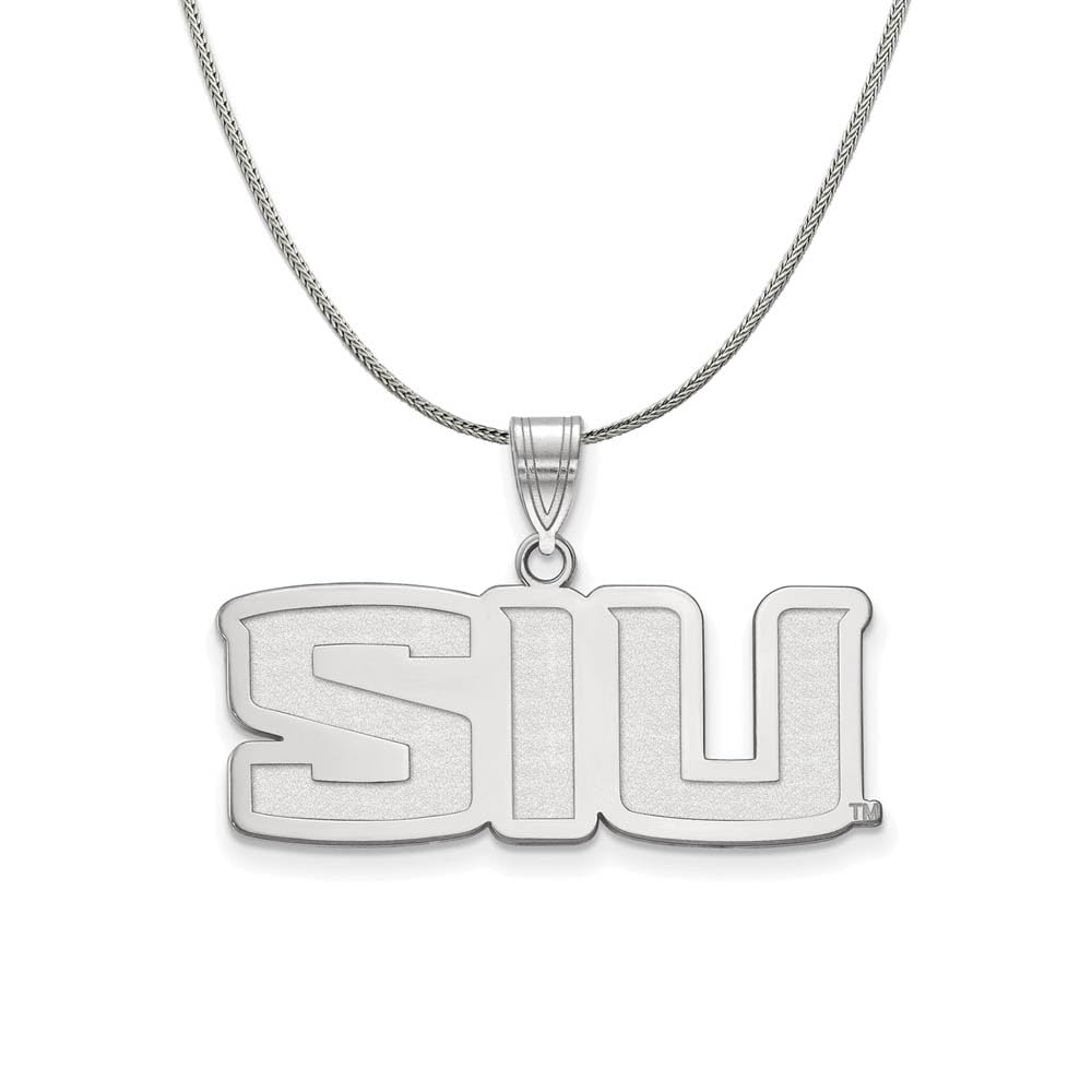 SIU Sterling Silver Necklace - Black Bow Pendant for Southern Illinois Alumni