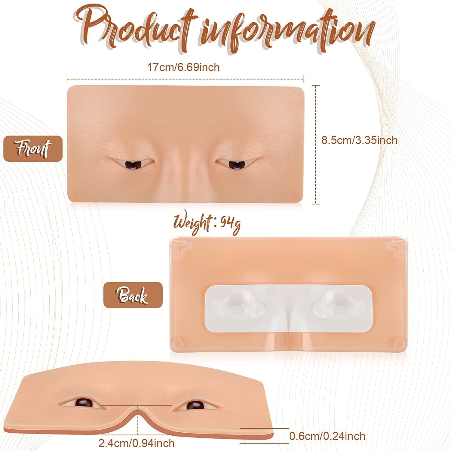KIRA Silicone Makeup Practice Face Board - Realistic Skin Texture for Foundation, Eyeshadow & Lipstick Application - Perfect for Beginner Makeup Artists & Beauty Students - Ideal for Home Practice, Salon Training & Professional Makeup Courses