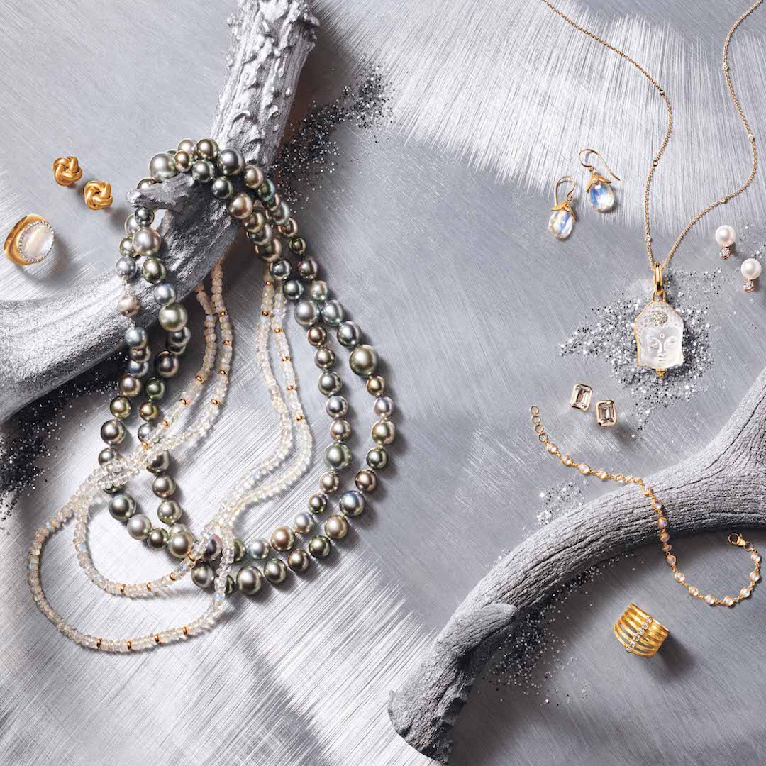 Moonstone & Gold Station Rope Necklace - Elegant Dainty Jewelry for Women, Perfect for Weddings, Parties & Everyday Wear
