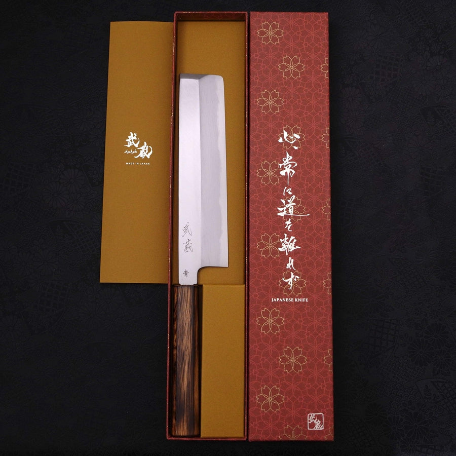 Premium Japanese Usuba Knife - Blue Steel #2 Kasumi Sumi Urushi Handle 210mm - Professional Chef's Knife for Sushi, Vegetables & Precision Cutting