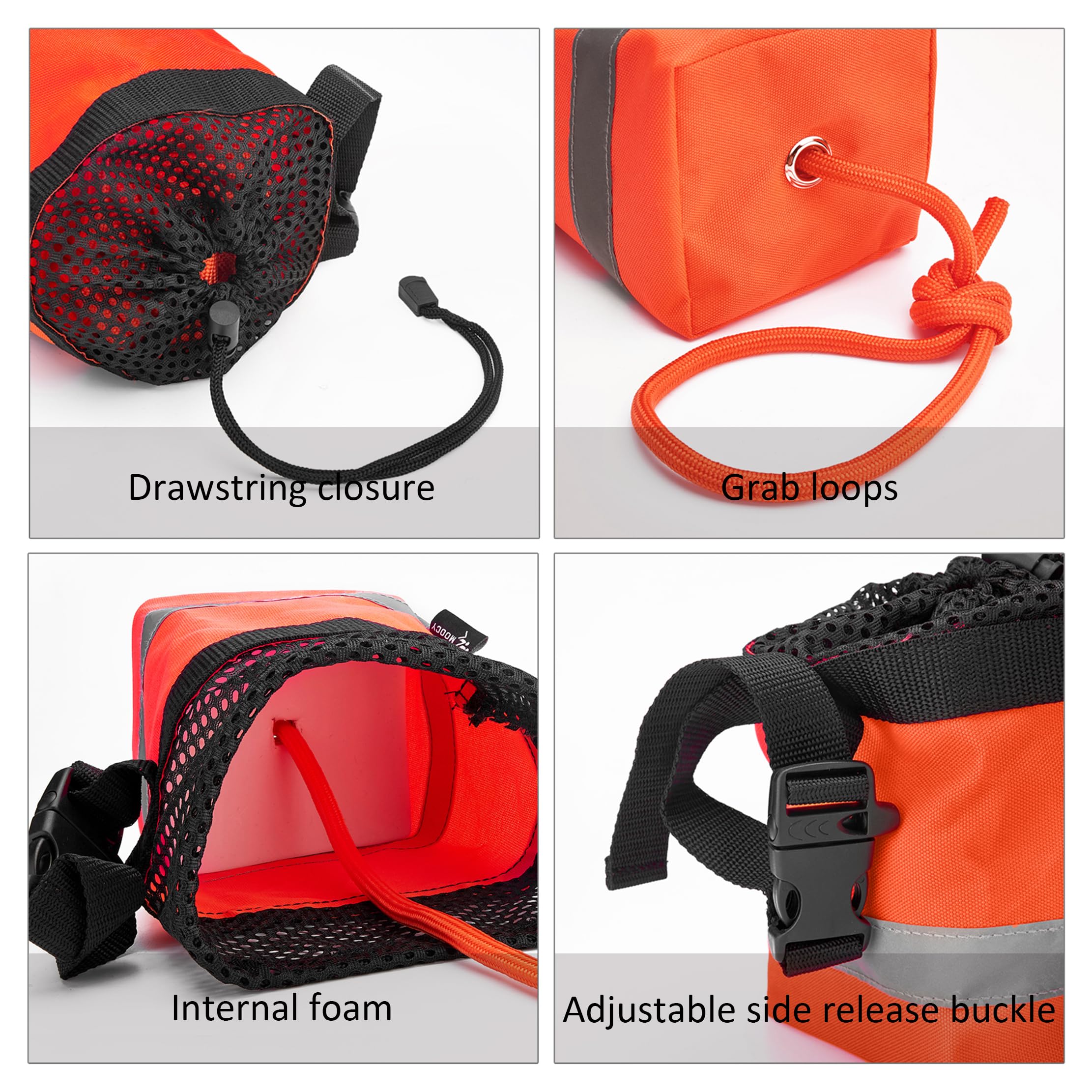 Rescue Throw Rope Bag with 50/100ft Floating Line - Water Safety Equipment for Kayaking, Boating & Emergency Situations | Includes Whistle Buckle & High Limb Throwing Capability | Perfect for Marine Rescue, Outdoor Adventures & Water Sports Safety Gear