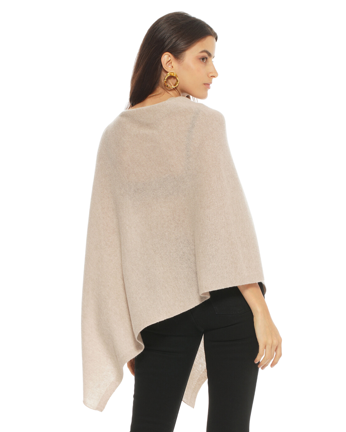Luxury Women's Pure Cashmere Poncho - Soft & Warm Pastel Blue Shawl Wrap for Fall & Winter | Perfect for Office, Travel & Casual Wear