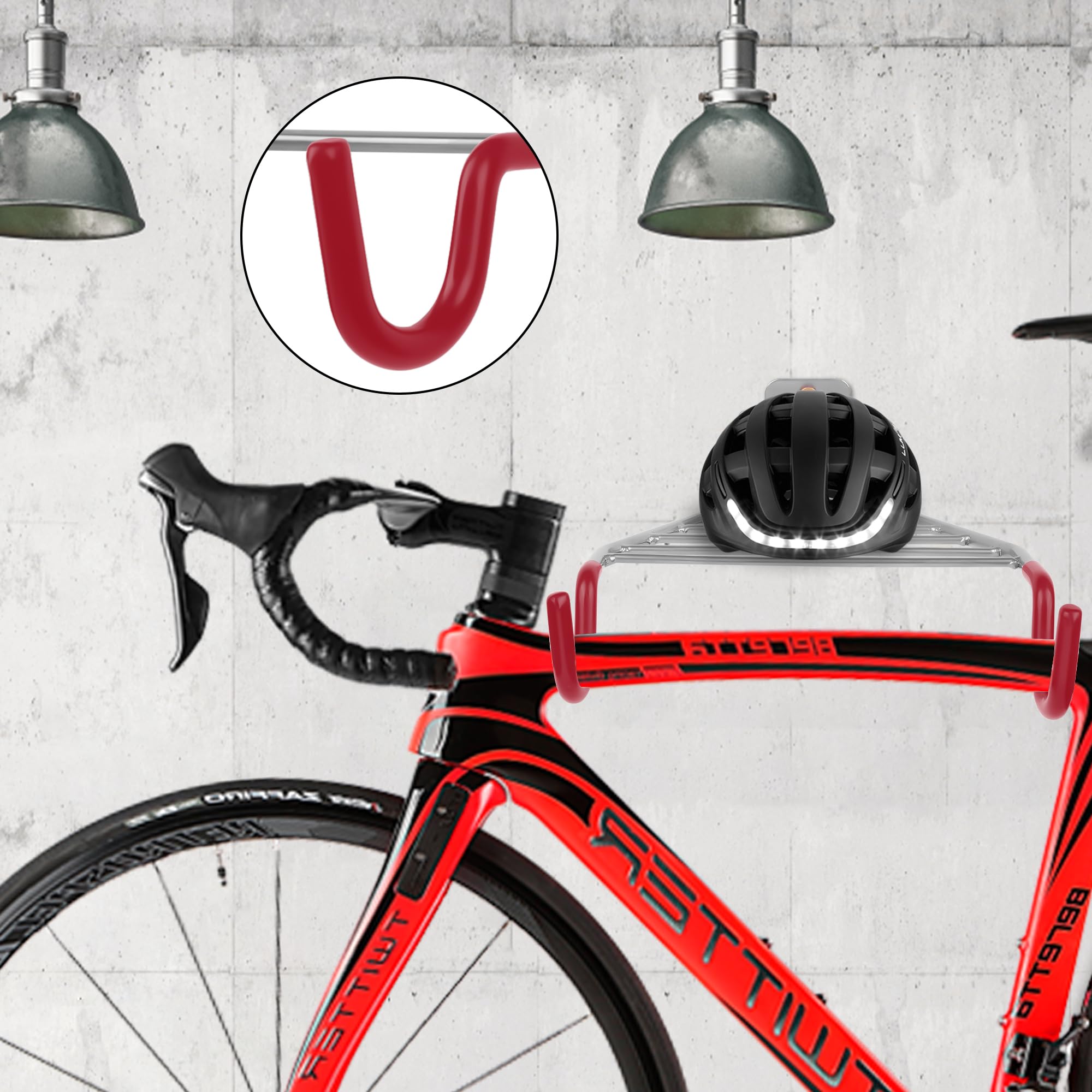 Jonkehai 2-Pack Bike Wall Mount Rack - Heavy Duty Garage Bike Hanger Hook for Indoor Bicycle Storage, Horizontal Space Saving Bike Rack for Home, Apartment, or Garage Organization (Perfect for Small Spaces & Bike Enthusiasts)