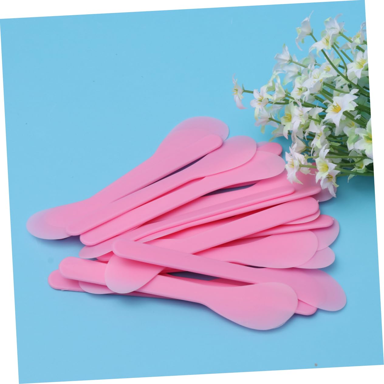 100pcs Pink Cosmetic Spatulas - Professional Makeup Spatula Tools for Creams, Lotions & Skincare - Perfect for Salon, Home & Travel Use