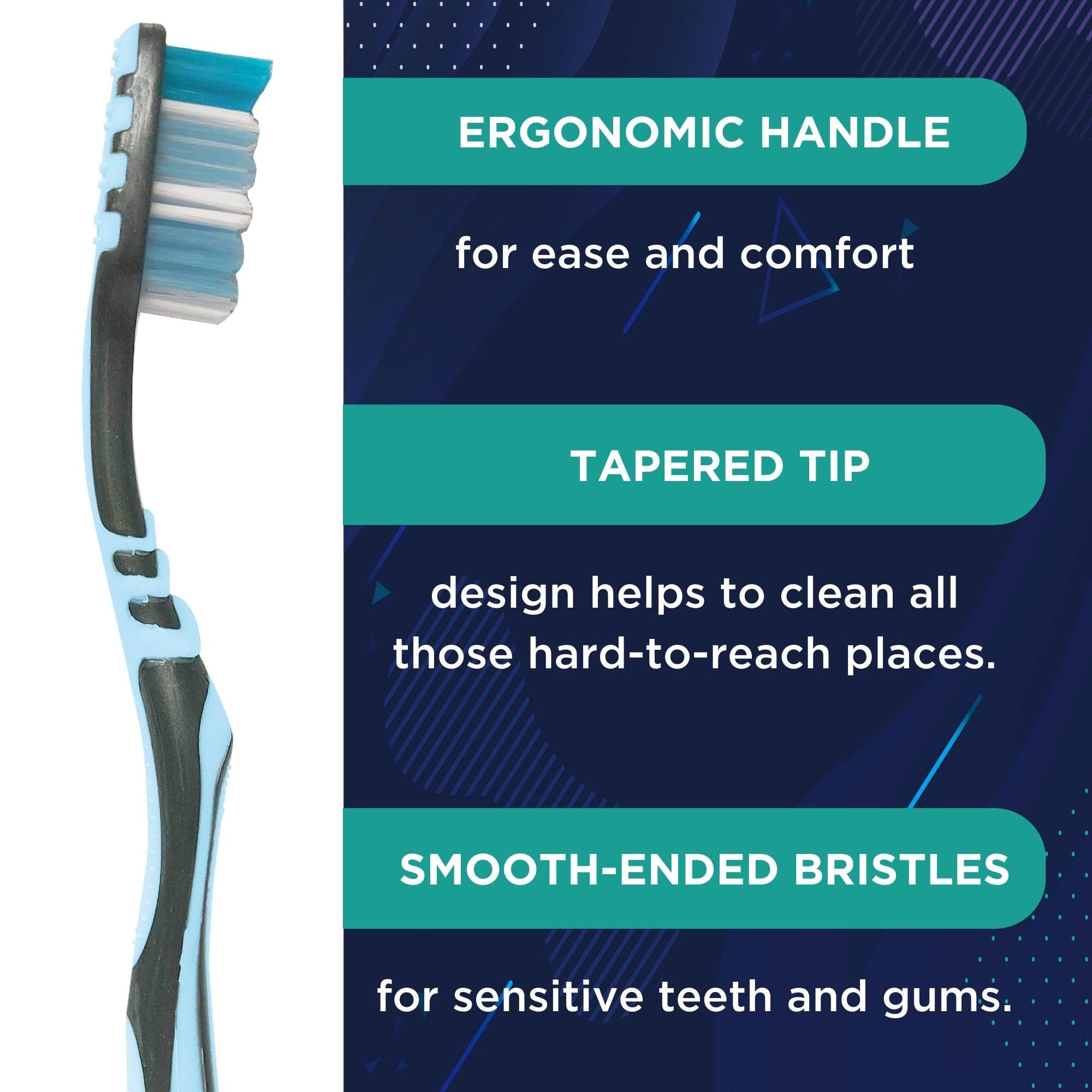 GuruNanda Soft Bristle Toothbrush for Kids & Adults - Gentle Deep Cleaning, Teeth Whitening, Travel-Friendly with Brush Cap, Multi-Color (2 Pack) - Perfect for Home, Travel & Daily Oral Care