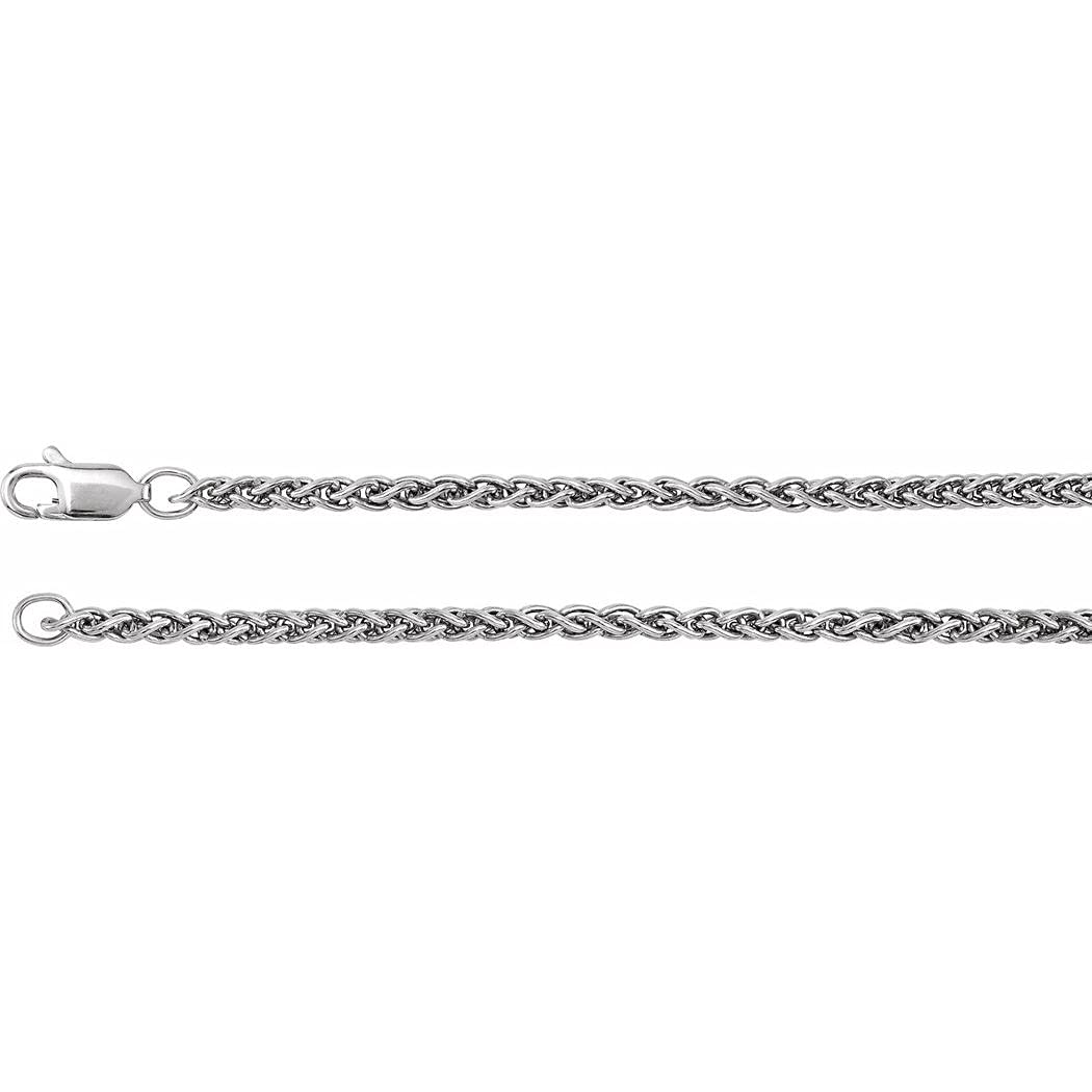 925 Sterling Silver Rhodium Plated 2.4mm Wheat Chain Necklace for Women - Adjustable Length 16 18 20 24 Inches - Elegant Everyday Jewelry Gift for Her, Perfect for Casual Wear, Date Nights & Special Occasions