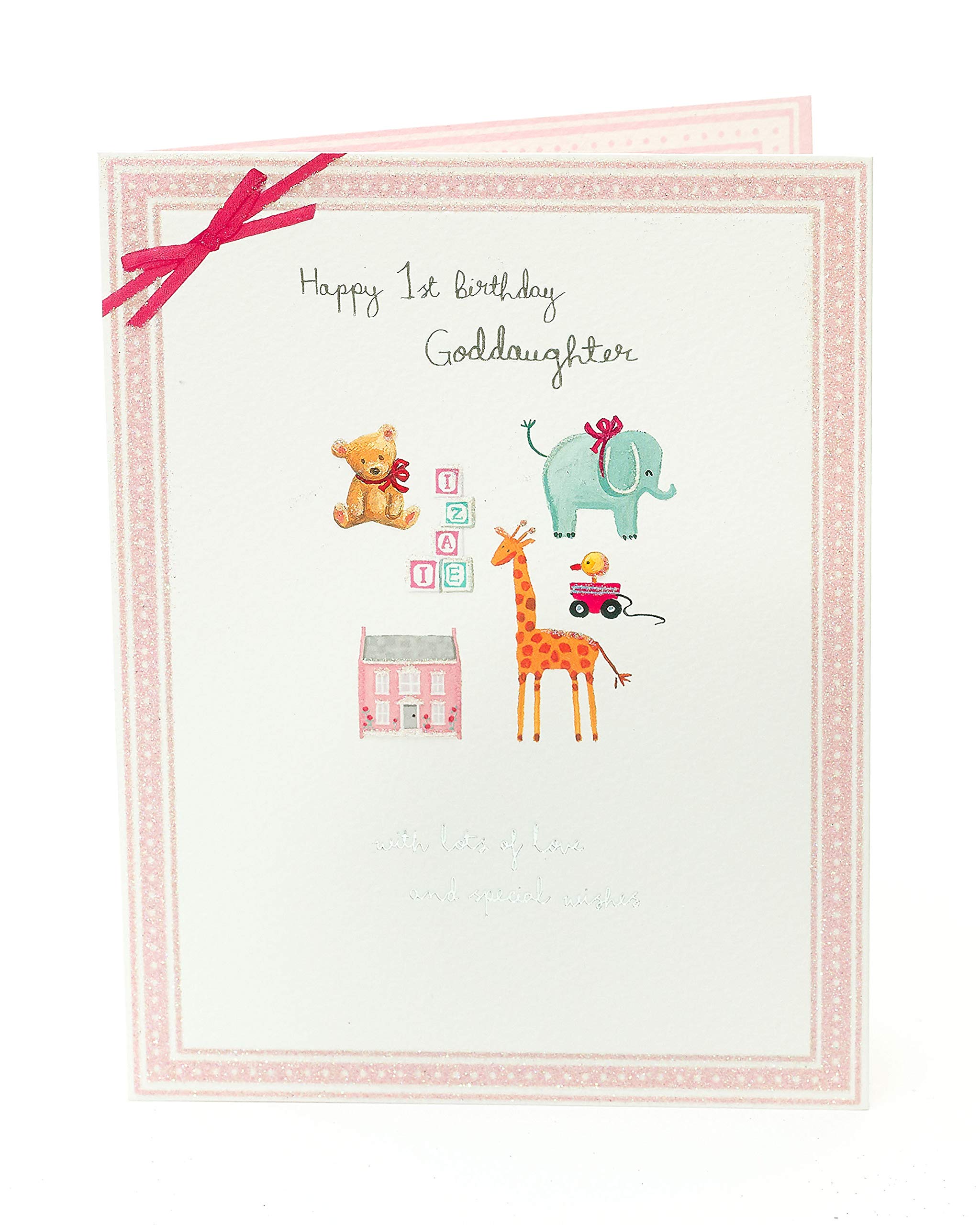 1st Birthday Card for Granddaughter - Cute Animal Design for Girls | Perfect 1st Birthday Gift