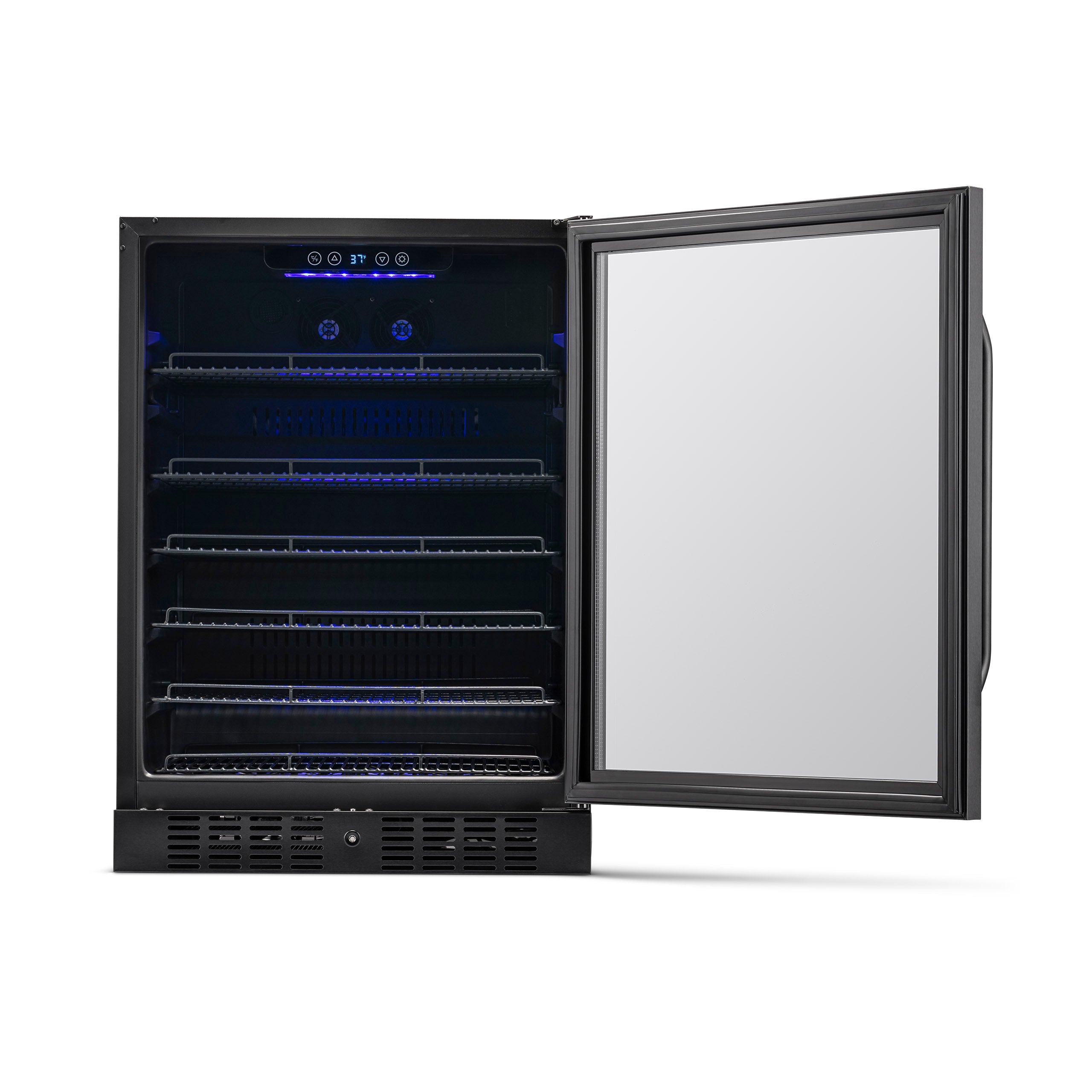 Newair® 177 Can Built-In Black Beverage Refrigerator - 24 Inch Under Counter Beer & Wine Cooler for Home Bar, Kitchen, or Office - Energy Efficient Mini Fridge for Soda, Drinks & Snacks Storage