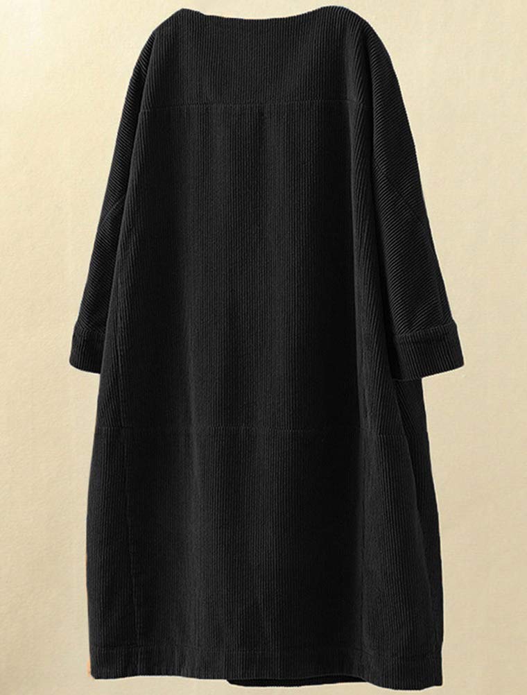 LaovanIn Women's Corduroy Tunic Top - Cotton Long Sleeve Dress with Pockets | Casual Fall Outfit & Layering Piece for Work, Date Night & Weekend Wear