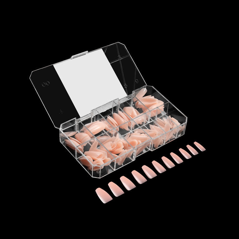 Apres Gel X Neutrals Chloe Natural Nail Tips 150pc - Medium Coffin Shape for DIY Manicures & Salon Nails | Perfect for Home, Bridal, Party & Professional Use