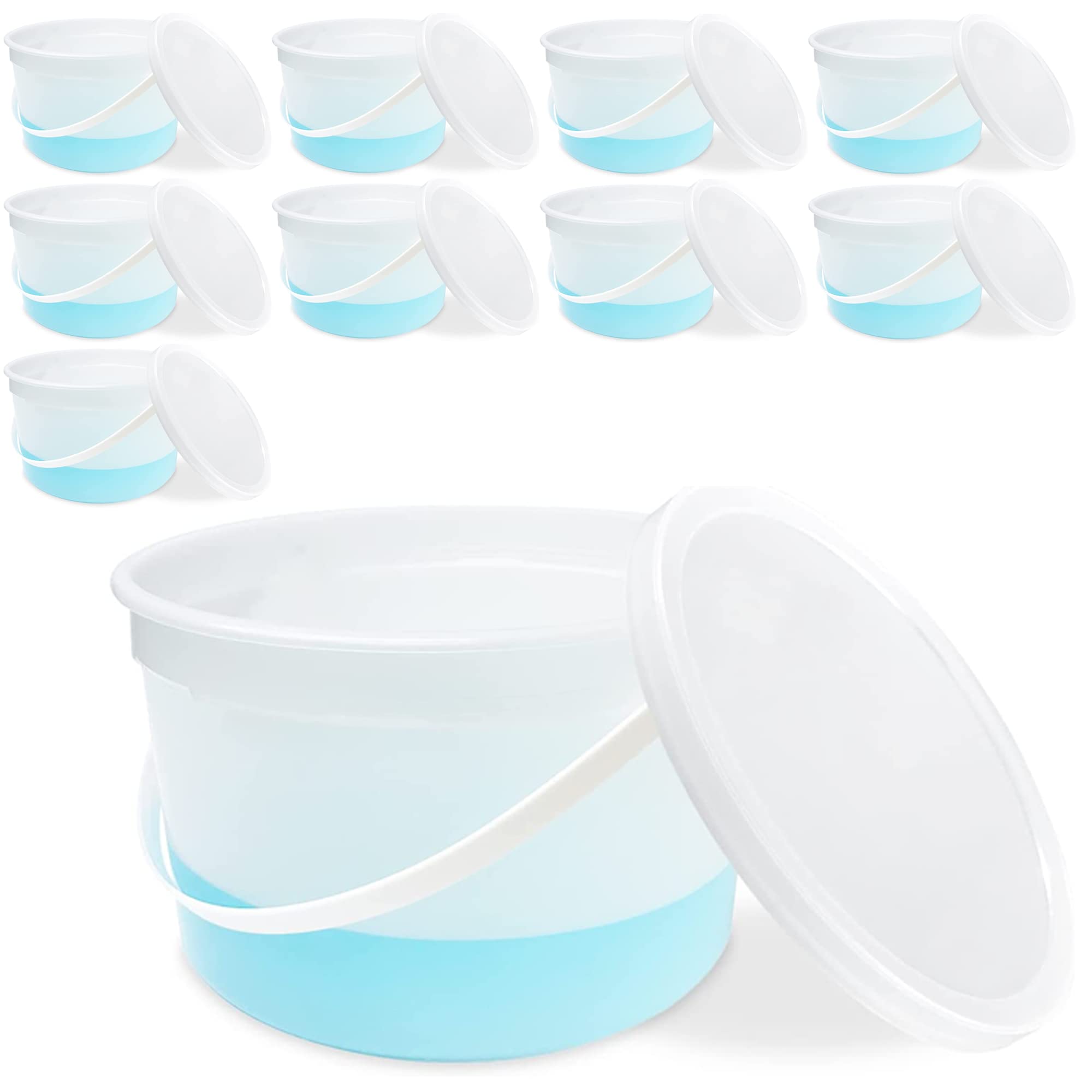 ePackageSupply 10-Pack 1 Gallon BPA-Free Food Grade HDPE Plastic Buckets with Lids | Freezer Safe Round Containers for Ice Cream, Soup & Food Prep | Made in USA | Ideal for Commercial Kitchens, Catering & Bulk Storage