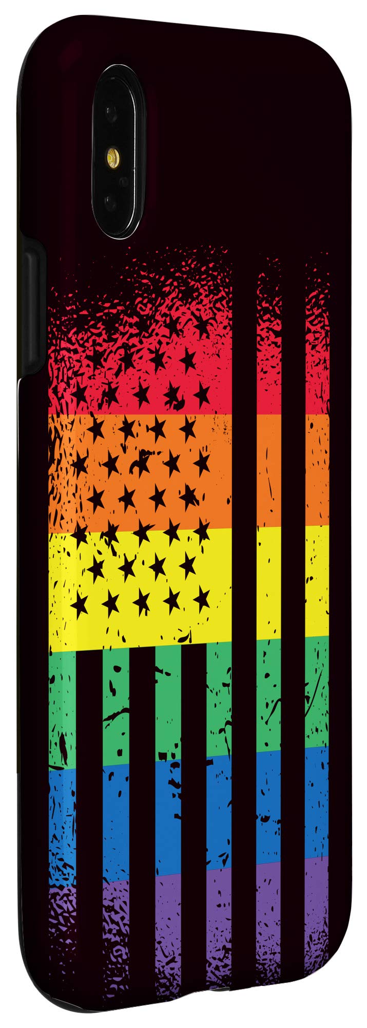 USA Flag LGBT iPhone X/XS Phone Case - Gay Pride Awareness Cover with Durable Protection - Perfect for Pride Month, LGBTQ+ Events & Daily Use